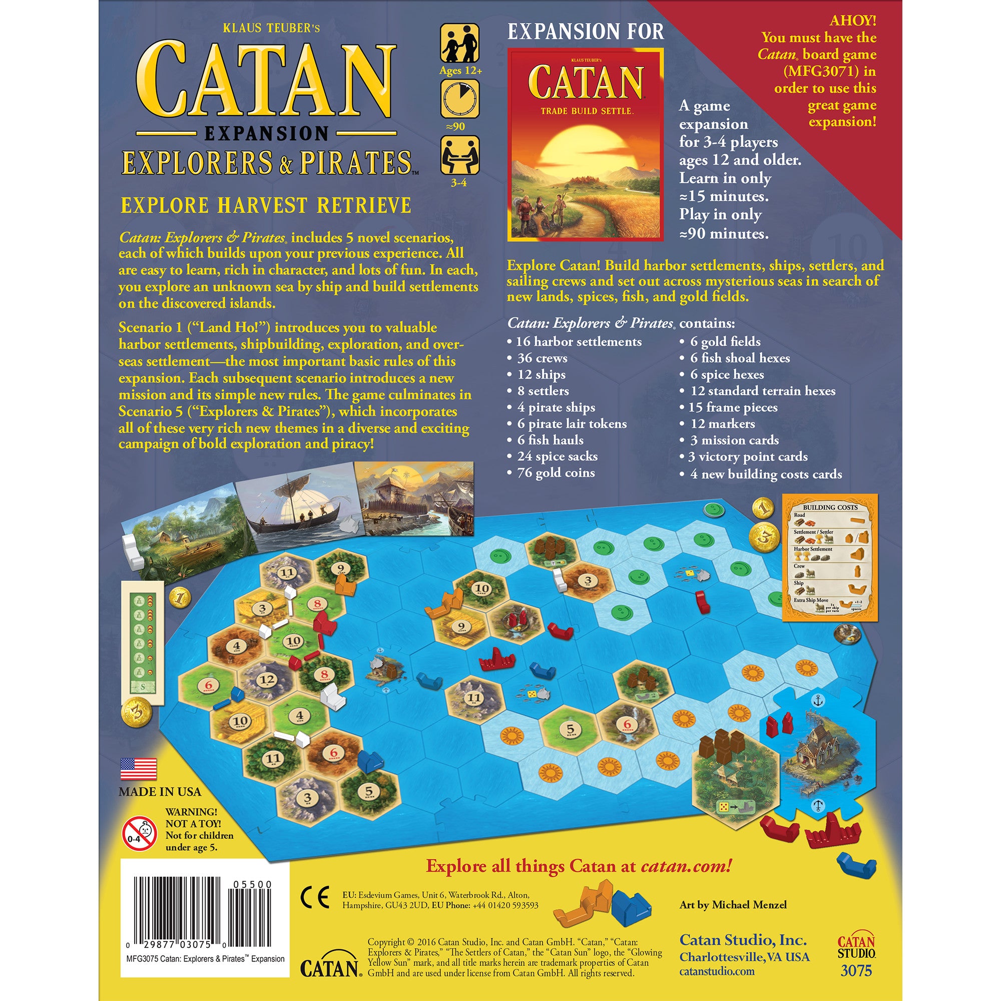 CATAN Explorers and Pirates Expansion Board Game (5th Edition) - Adventure Strategy Game for Family Game Night & Friends Gatherings