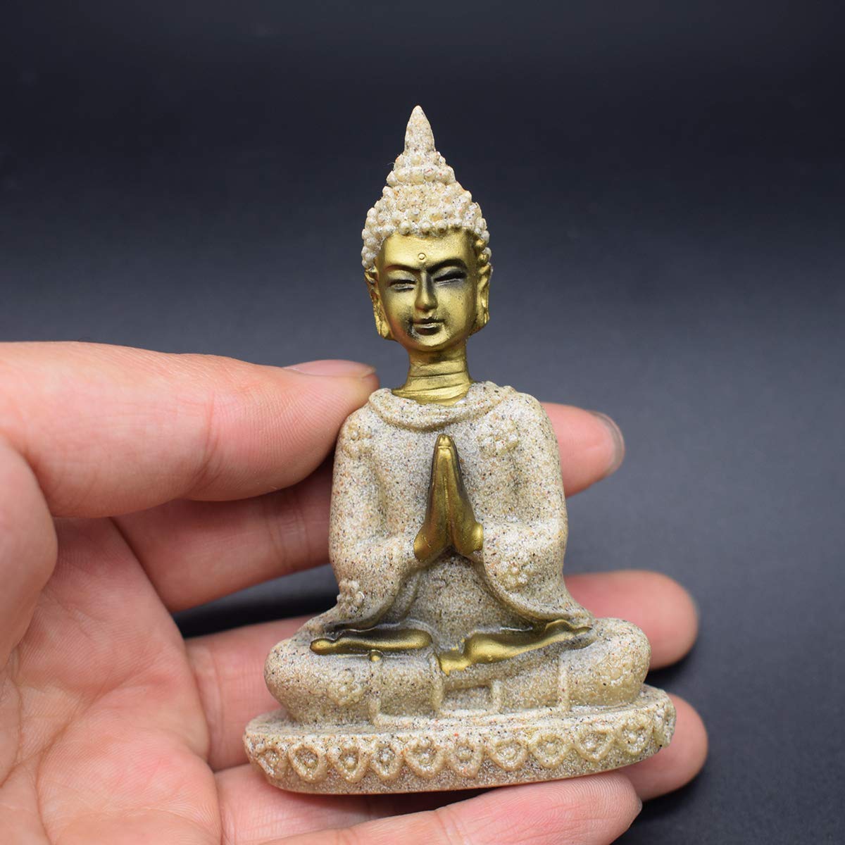 CYRAN Mini Buddha Statue for Meditation & Feng Shui - Handcrafted Home & Office Decor Gift - Perfect for Zen Spaces, Yoga Rooms & Spiritual Gifting