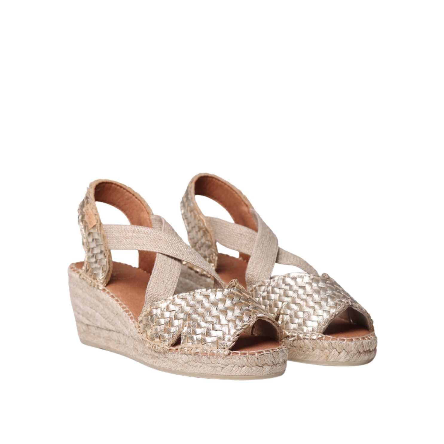 Women's Braided Leather Open Toe Wedge Espadrille Sandals - Salina Style for Summer Outfits & Beach Vacations