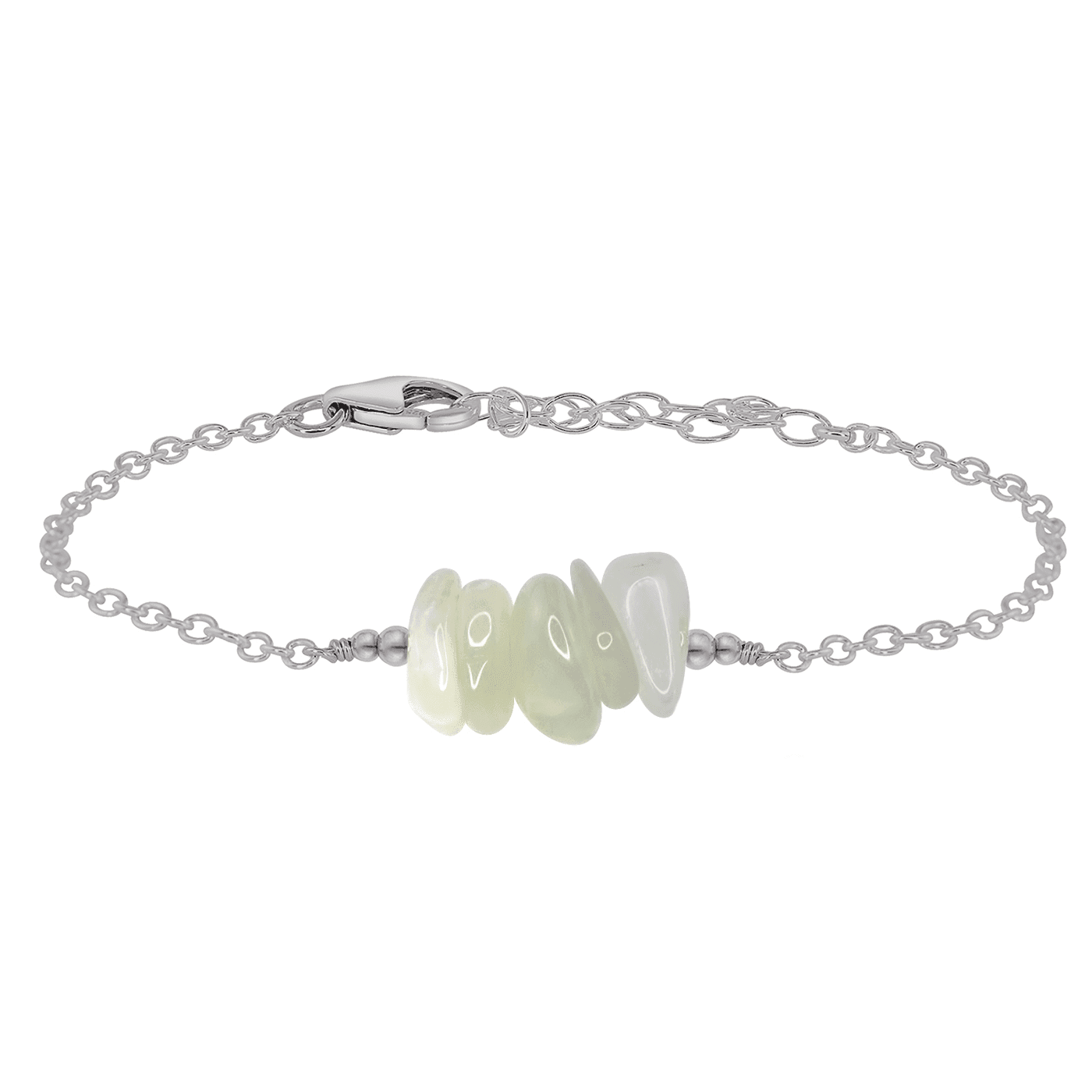 White Moonstone Chip Bead Bar Bracelet | Natural Gemstone Jewelry for Women | Perfect for Yoga, Meditation & Boho Fashion