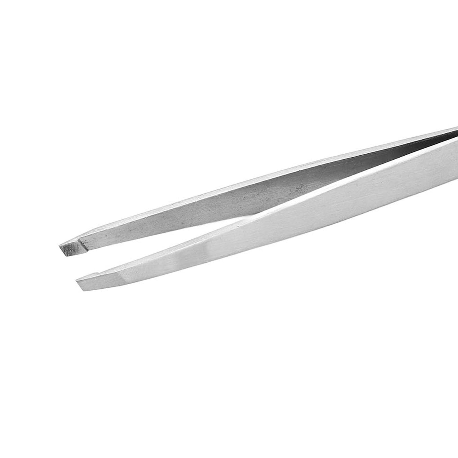 Precision Steel Eyebrow Tweezers - Ultra Thin Tip for Eyebrow Shaping, False Eyelash Application & Hair Removal - Perfect for Travel, Home & Professional Makeup Kits (Slanted & Pointed Design)