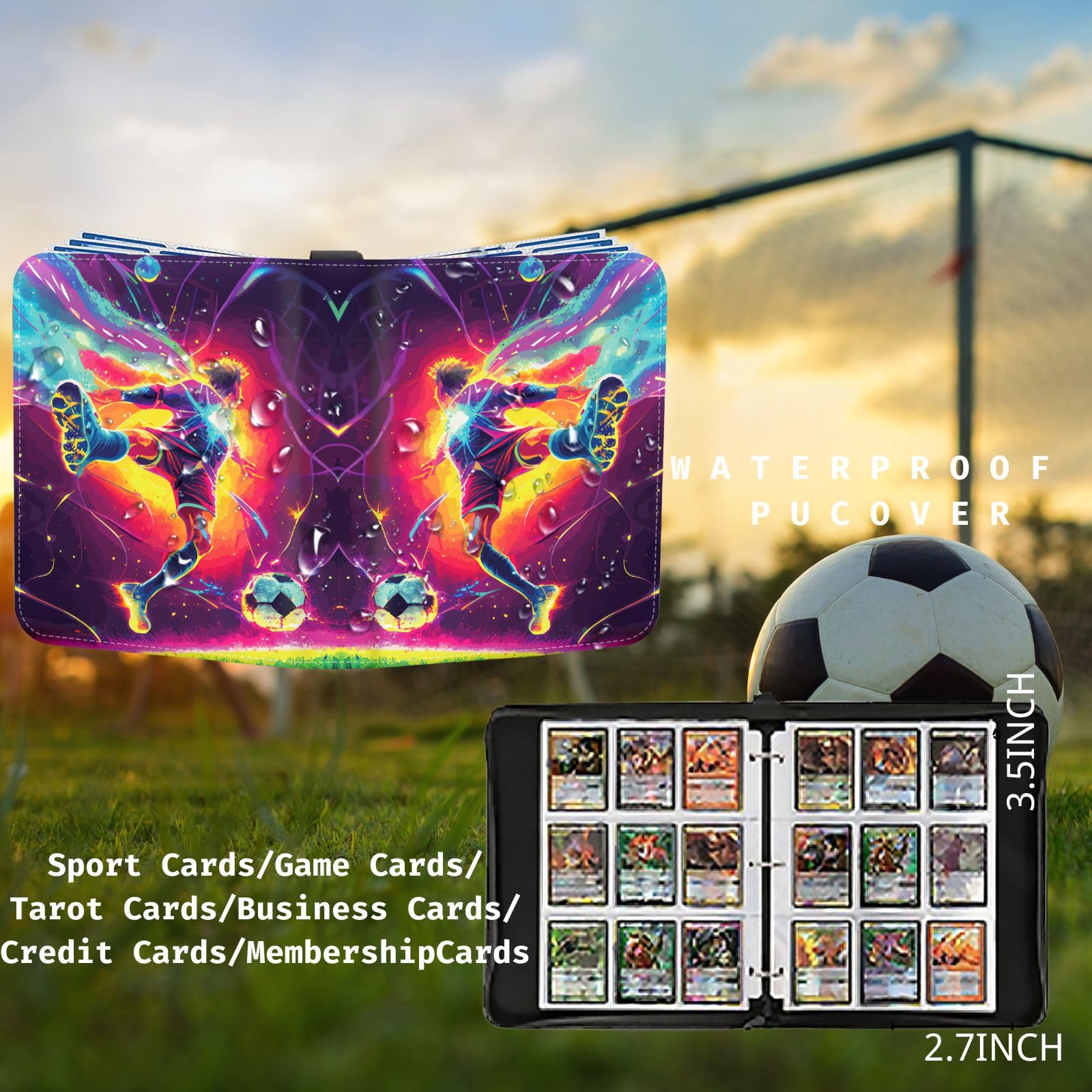 Premium 900-Pocket Soccer Card Binder with 50 Removable Sleeves - Durable Sports Trading Card Organizer for Football, Basketball & Baseball Collections | Perfect for Collectors, Tournaments & Card Storage Organization