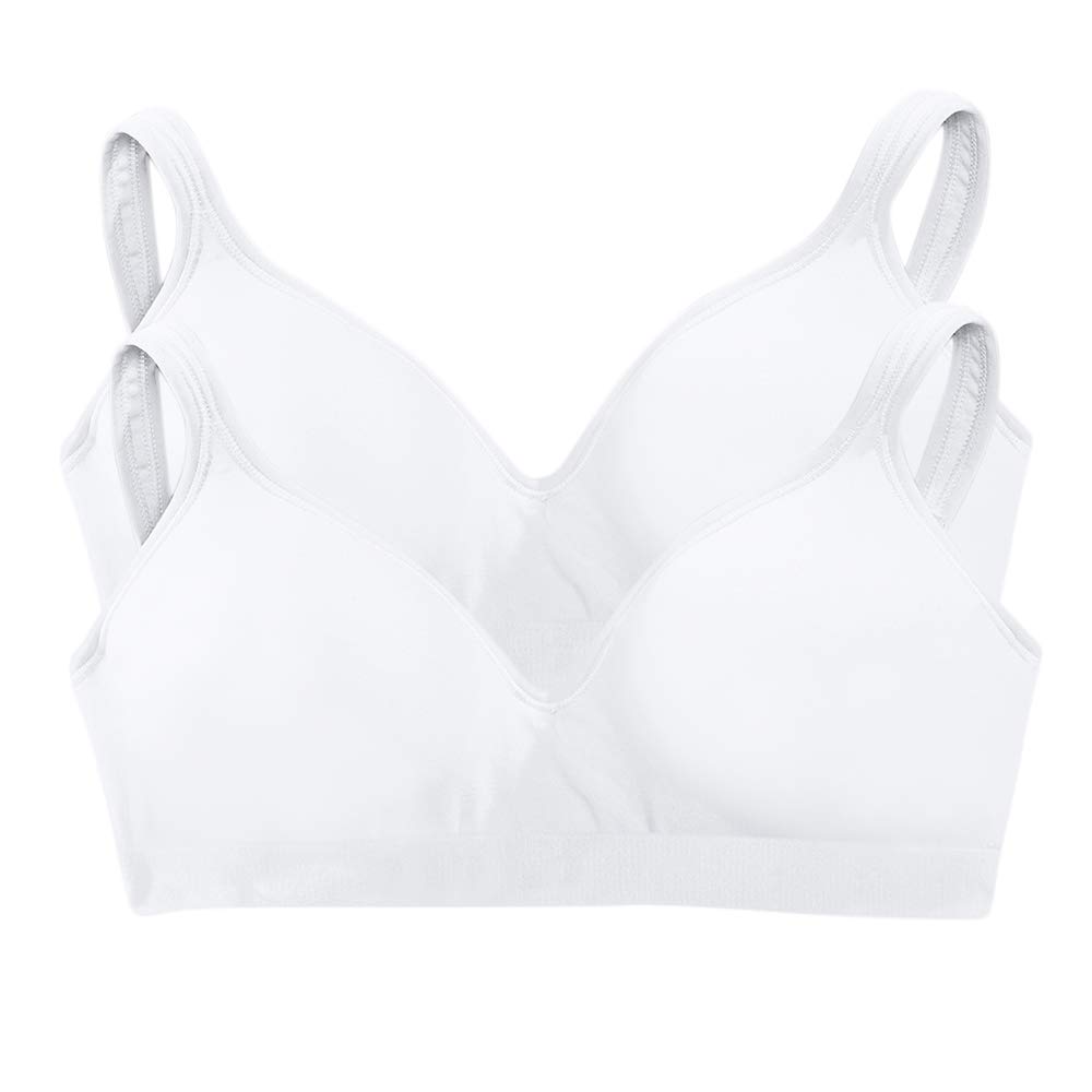 2 Pack Women's Comfort Bras - Soft Wireless Support for Everyday Wear | Style 3463 | Perfect for Work, Yoga & Relaxation