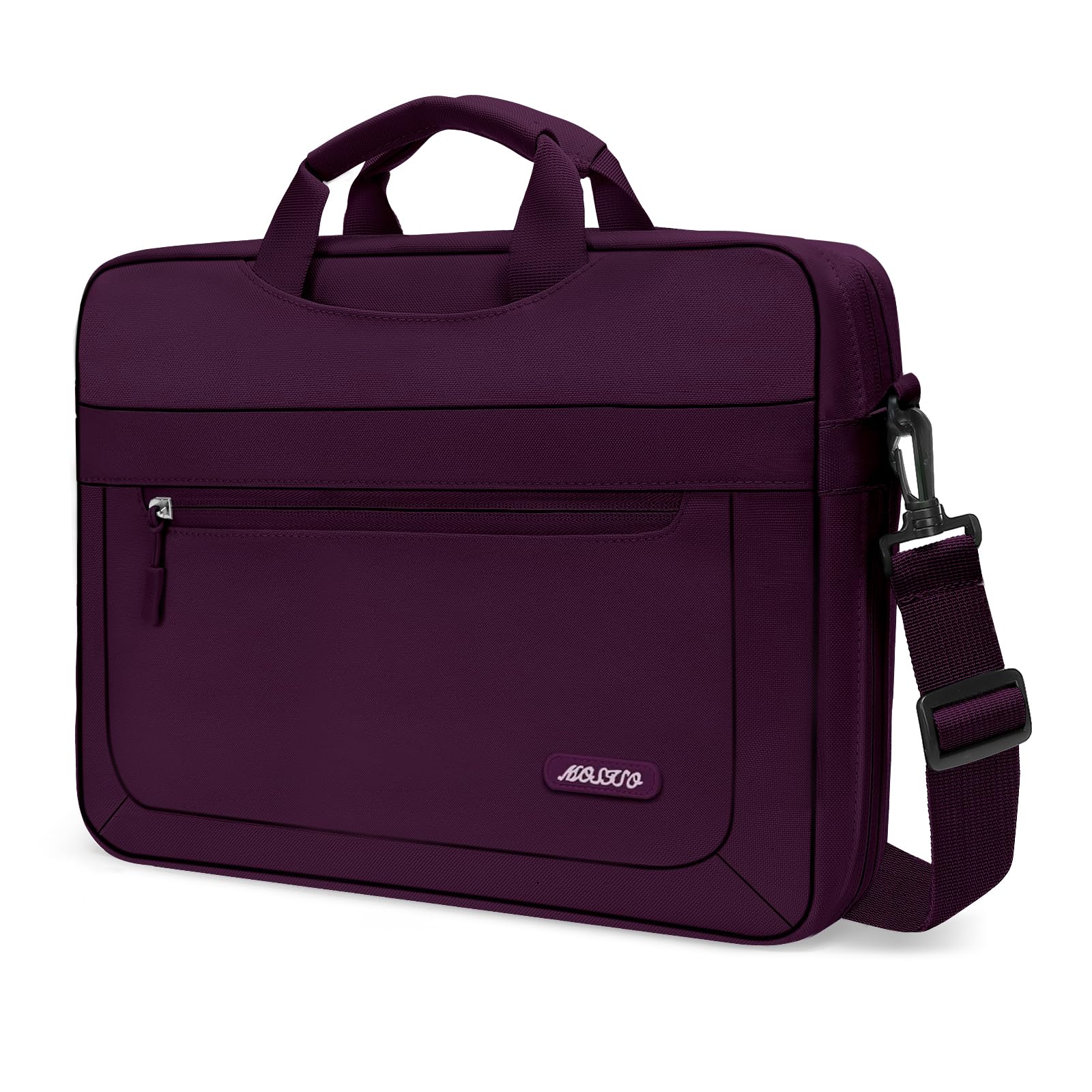 MOSISO Laptop Shoulder Bag for MacBook Air 13/Pro 13-14 Inch - Adjustable Depth Messenger Bag Compatible with MacBook Pro 14 inch M3/M2/M1 Pro Max (2021-2023 Models) - Waterproof & Lightweight - Perfect for Work, Travel & College (Magenta Purple)