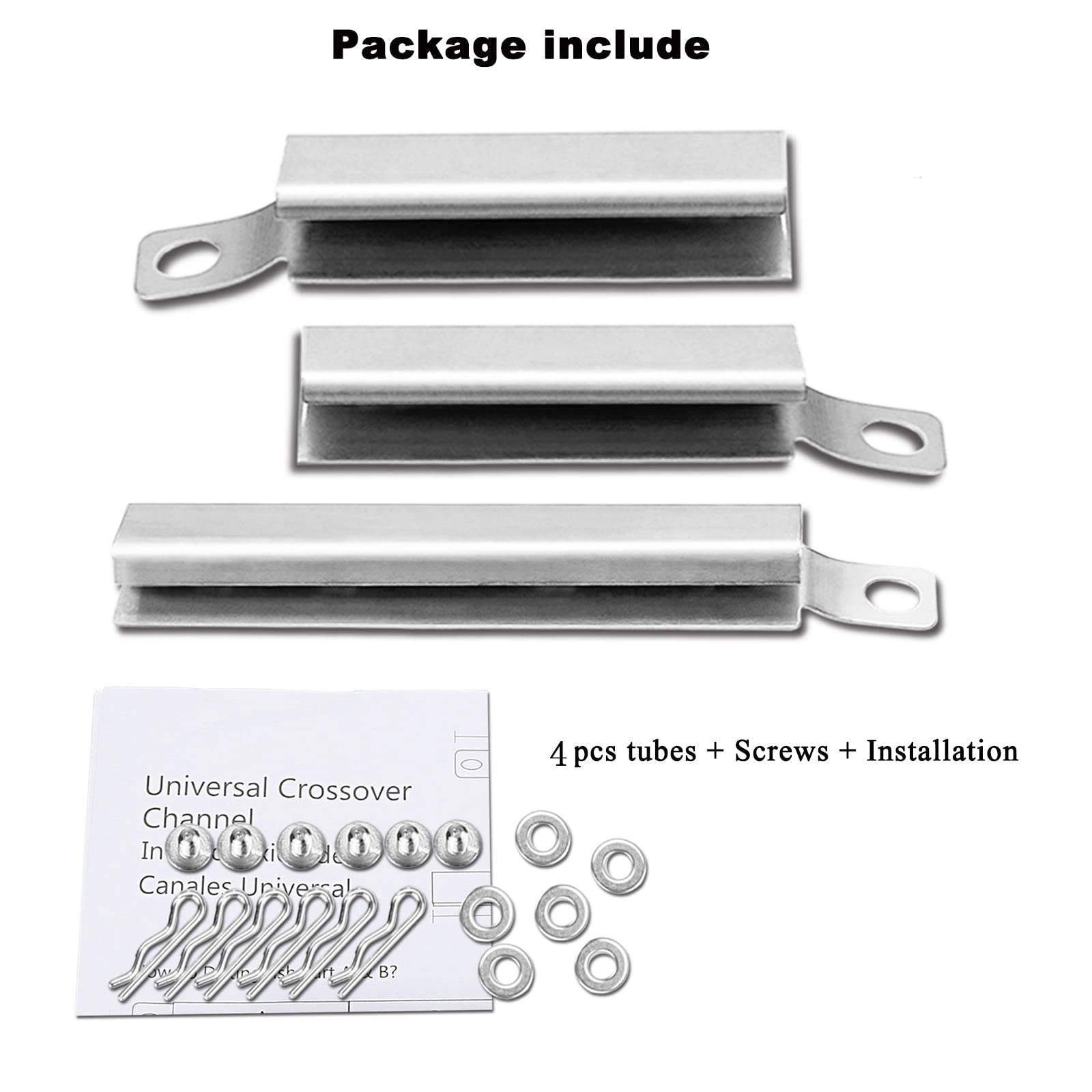 Hisencn 304 Stainless Steel Crossover Tube Replacement for Charbroil Gas Grill - Universal Fit for Most Grills - 4 Pack - Perfect for Backyard BBQs, Camping & Outdoor Cooking