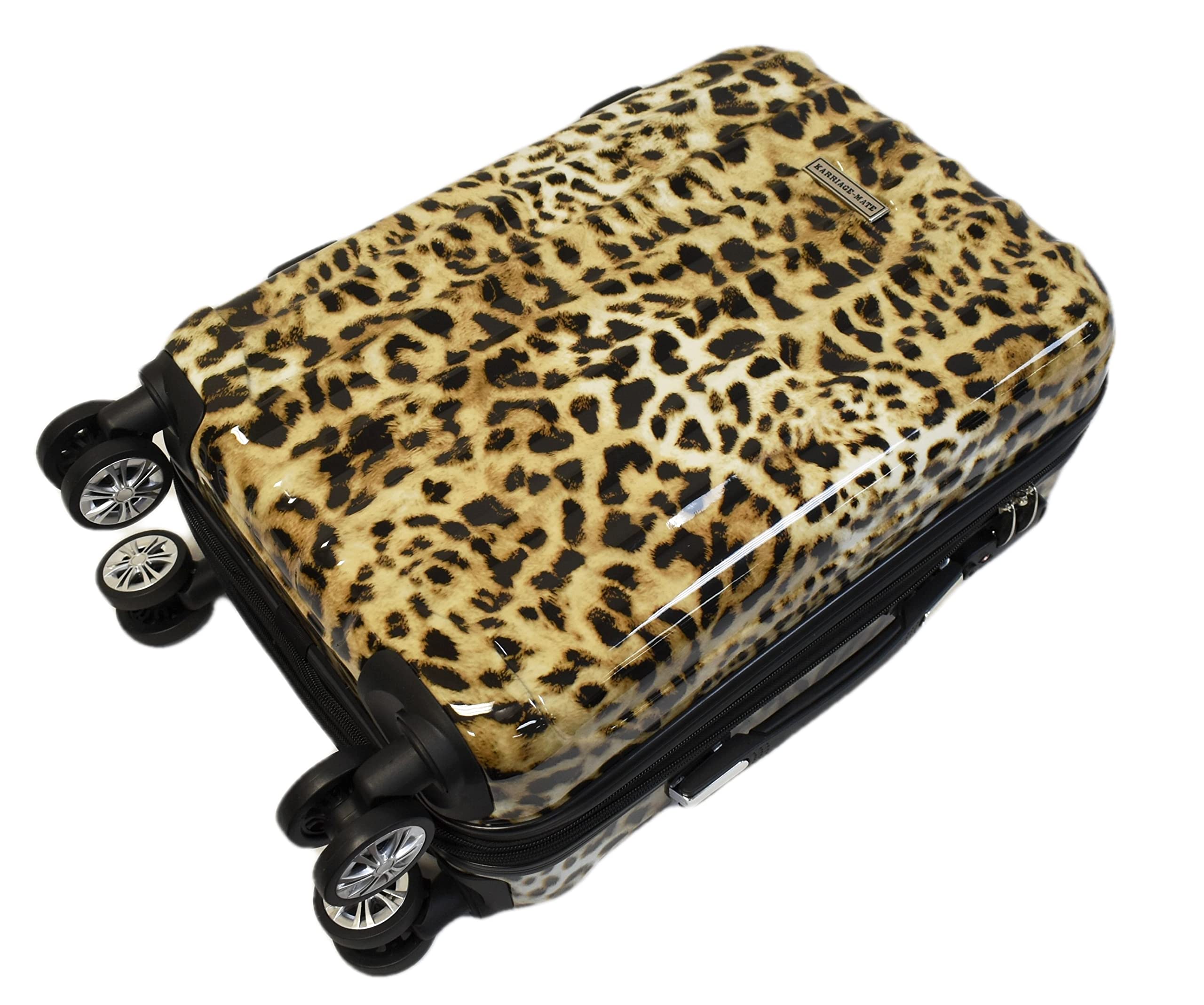 Expandable Hardside Spinner Luggage with TSA Lock - Leopard Print Suitcase for Travel, Business Trips & Vacations | Durable & Stylish Carry-On or Checked Bag