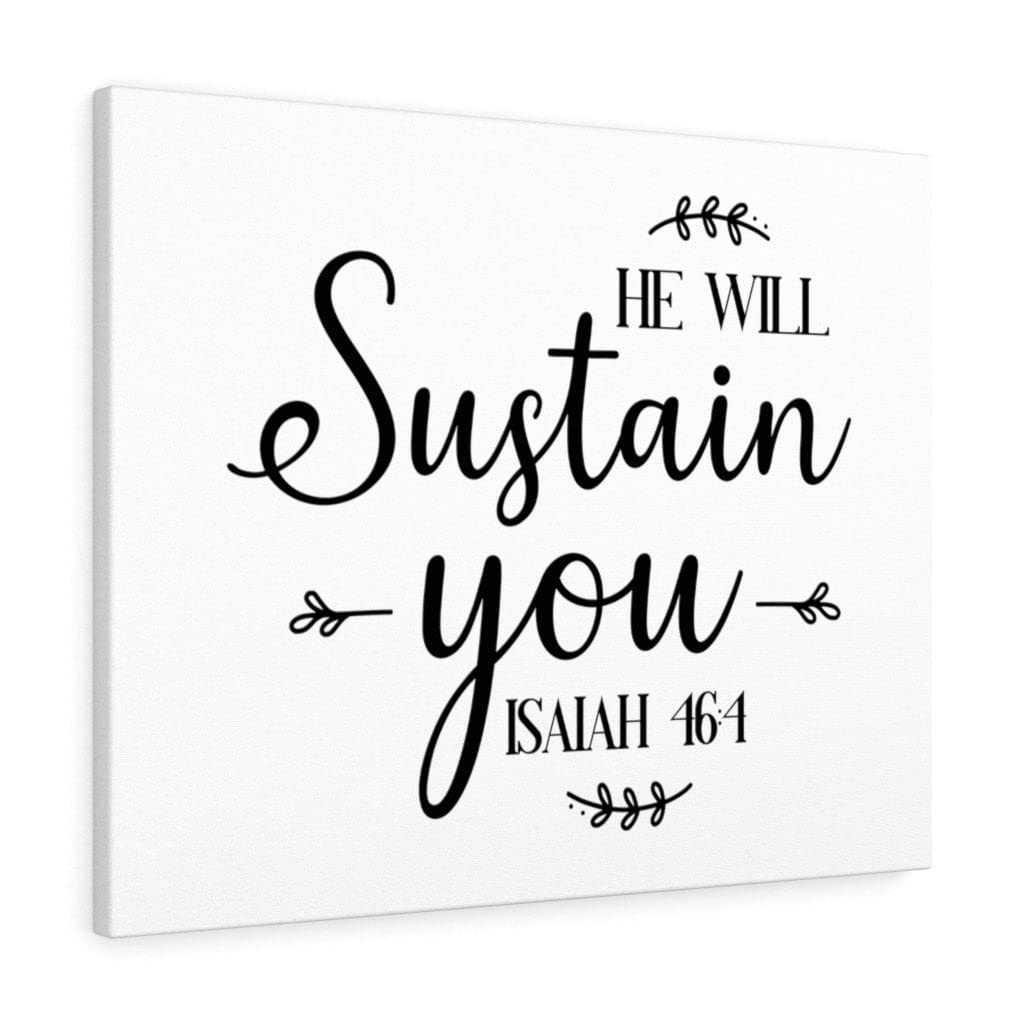 Isaiah 46:4 Christian Wall Art - Bible Verse Print Ready to Hang - Inspirational Scripture Home Decor for Living Room, Bedroom & Office - Perfect Gift for Religious Occasions