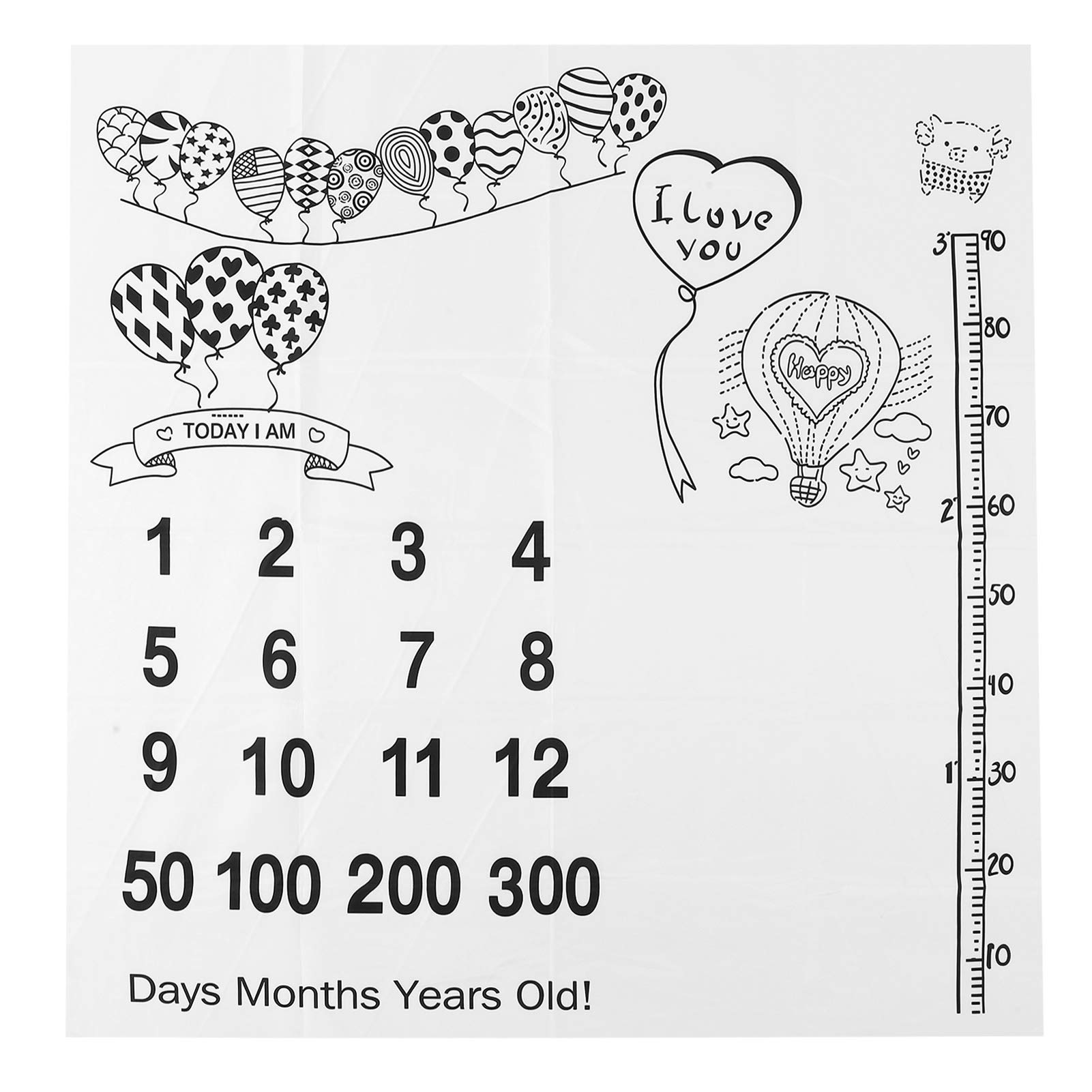 Zerodis Baby Milestone Blanket - Soft Flannel for Newborn Photography & Showers