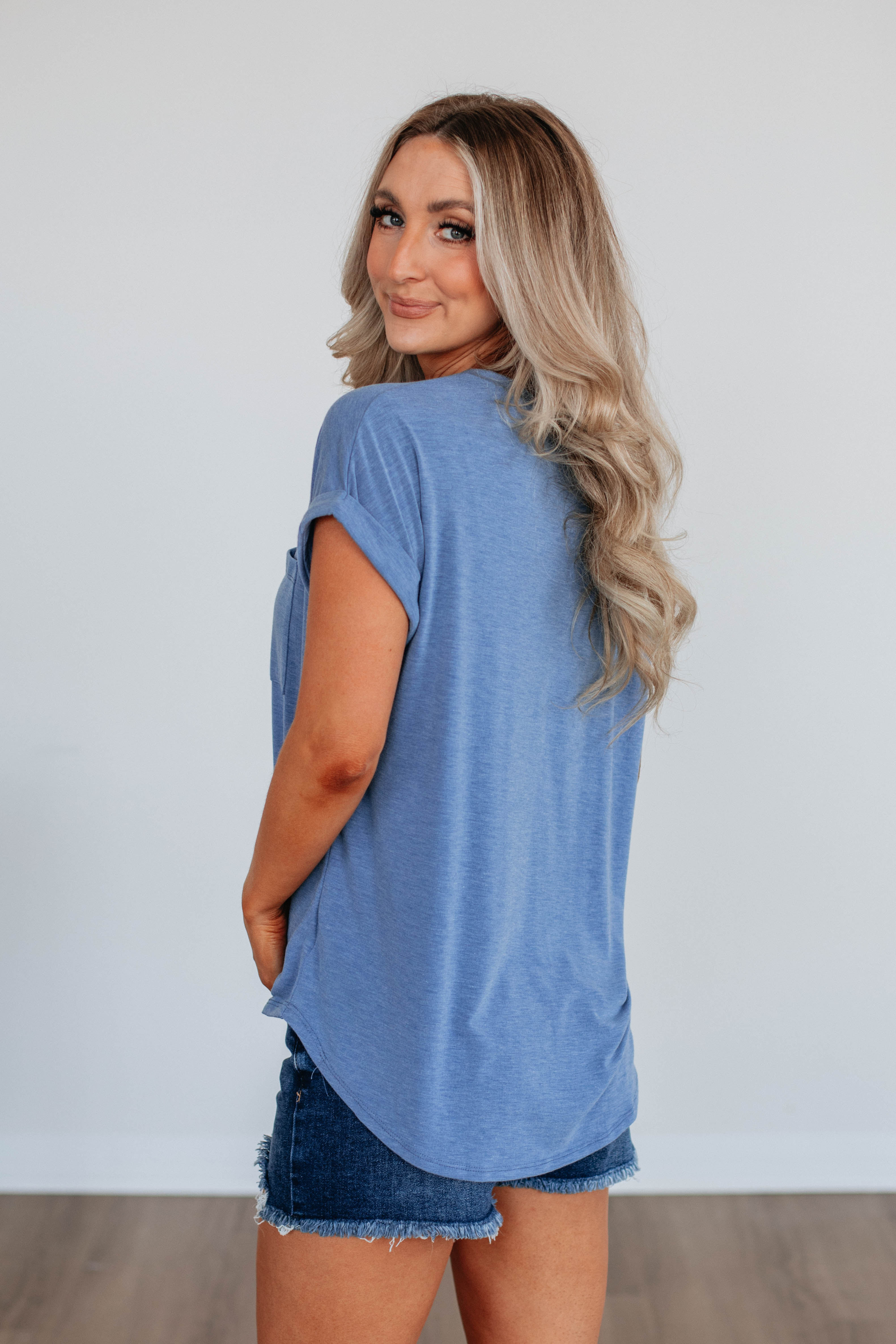 Ardell Basic Tee - Soft Cotton Crewneck T-Shirt for Men & Women | Steel Blue | Casual Everyday Wear & Layering Essential