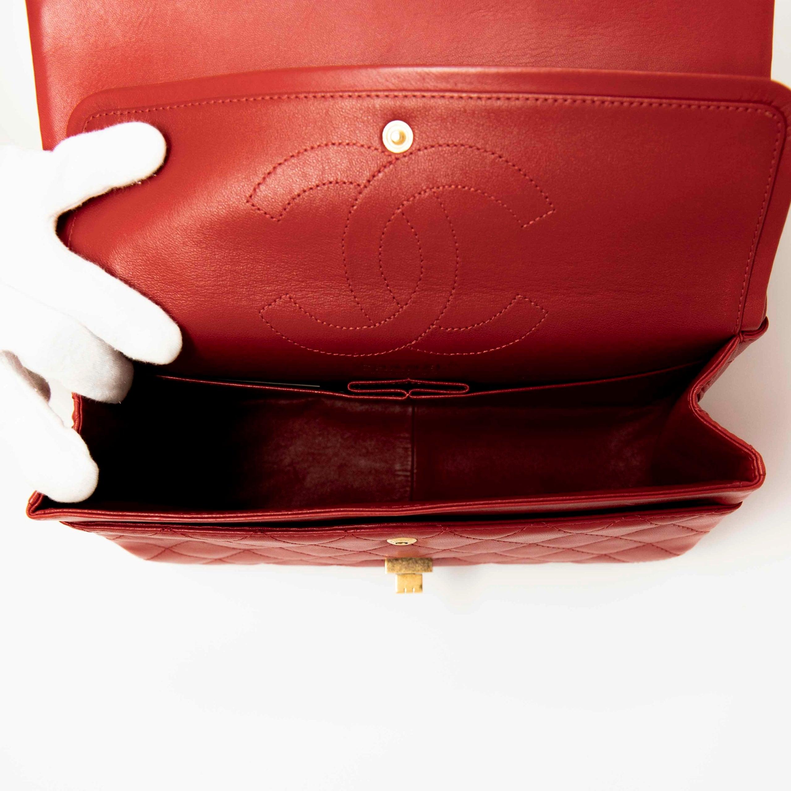 Authentic Chanel Red Lambskin 2.55 Reissue 226 Flap Bag - Luxury Designer Handbag for Women, Perfect for Date Night & Special Occasions