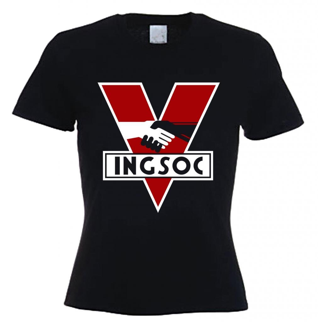 Women's INGSOC Tribal Graphic T-Shirt - Large Black | Stylish Casual Wear for Everyday Outfits & Street Fashion