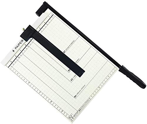 Heavy Duty Metal Paper Cutter & Trimmer - Portable Guillotine for A4 Paper, Scrapbooking, Crafting with Automatic Safety Lock (Blue) | Perfect for Office, School & DIY Projects