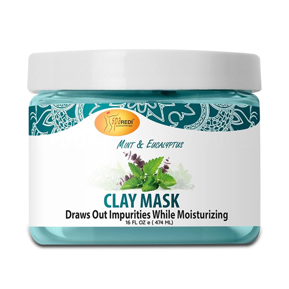 SPA REDI - Mint & Eucalyptus Clay Mask (16 Oz) - Deep Cleansing Body & Pedicure Treatment | Purifies Skin Pores, Detoxifies & Hydrates | Perfect for Spa Days & At-Home Self Care