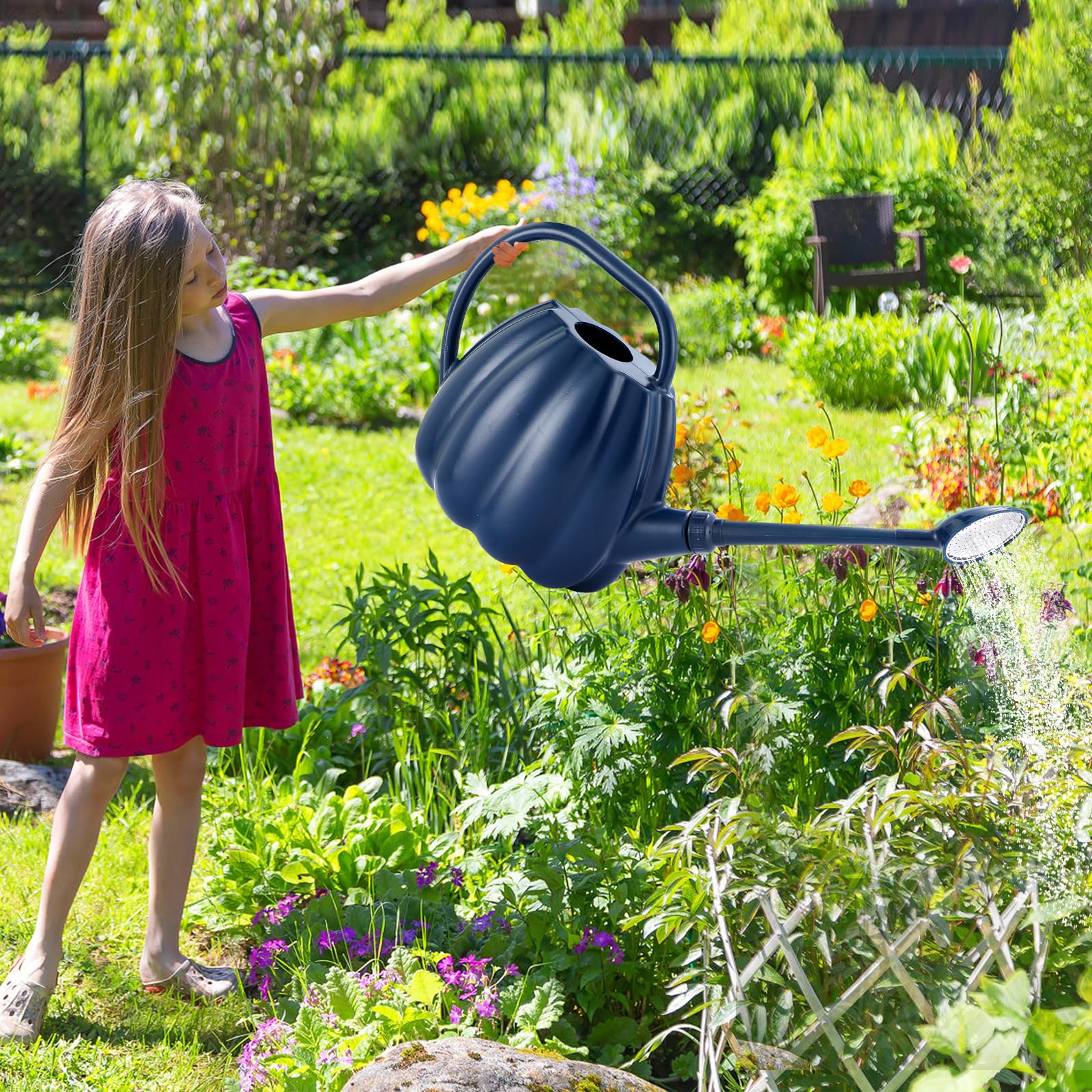 2.5 Gallon Large Watering Can for Indoor and Outdoor Plants - Long Spout with Adjustable Sprinkler Head - Perfect for Garden, Lawn, Flower Beds and Houseplants