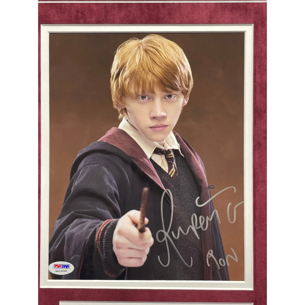 Daniel Radcliffe & Rupert Grint Harry Potter Signed 8x10 Photo - Framed Collectible with COA PSA BAS Authentication - Perfect for Potterhead Collections, Fan Cave Decor, and Autograph Memorabilia Displays