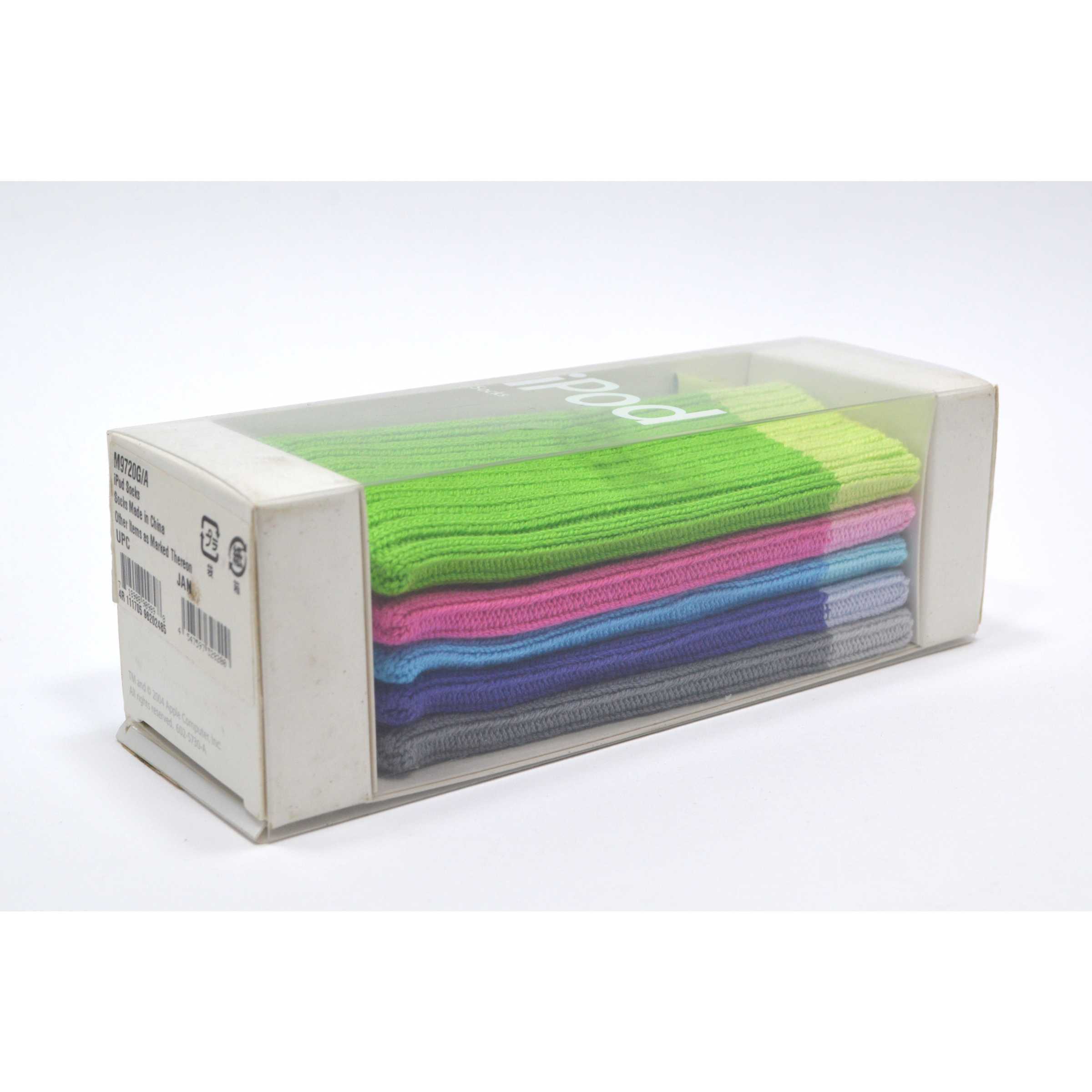 New (Open Box) Genuine Apple iPod/iPhone 2G 3G Socks Kit - 5 Colors (M9720G/A) - Protect Your Device in Style for Home, Office & Travel