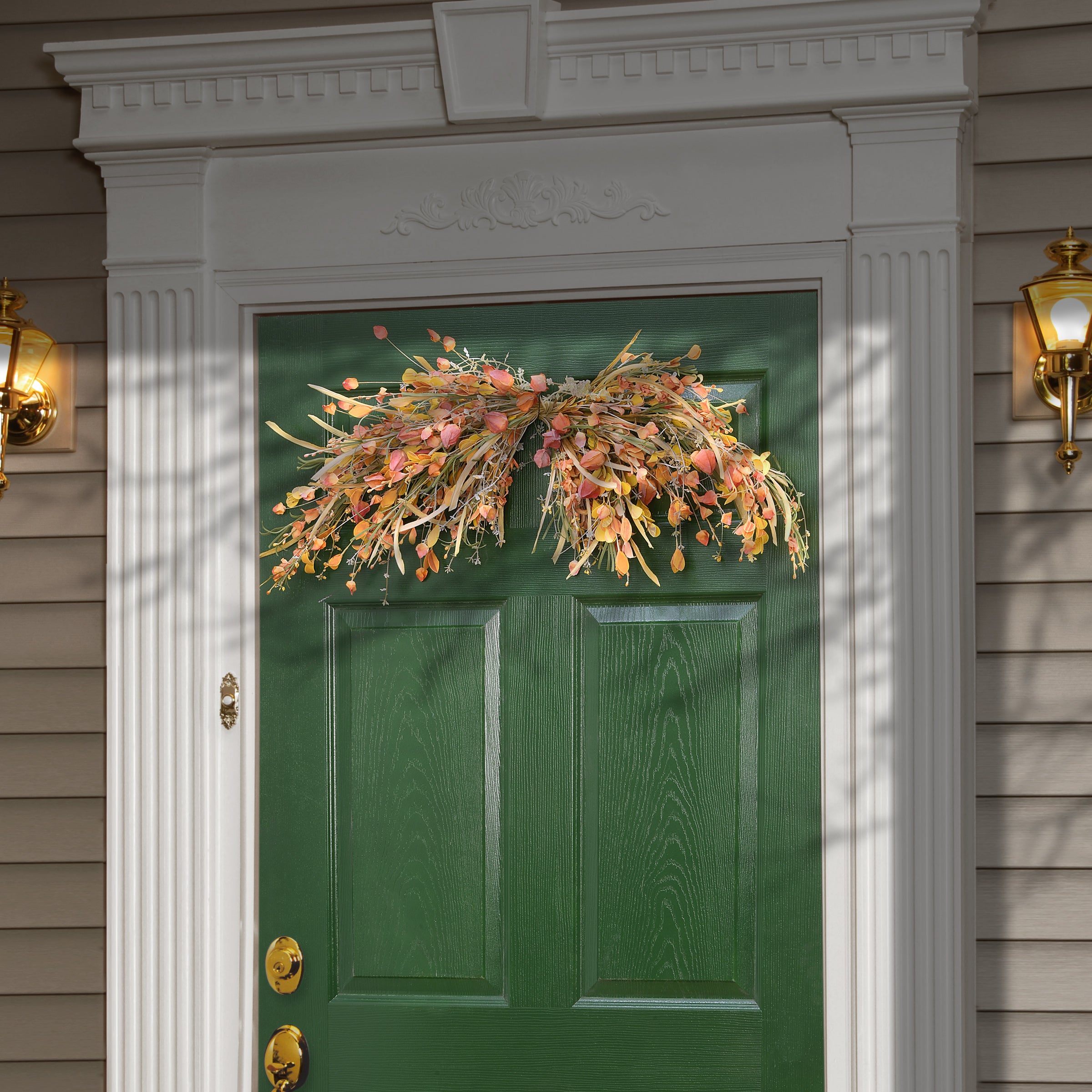 36 in. Autumn Door Wreath with Wildflowers - Perfect for Fall Home Decor, Thanksgiving, and Seasonal Front Door Welcome