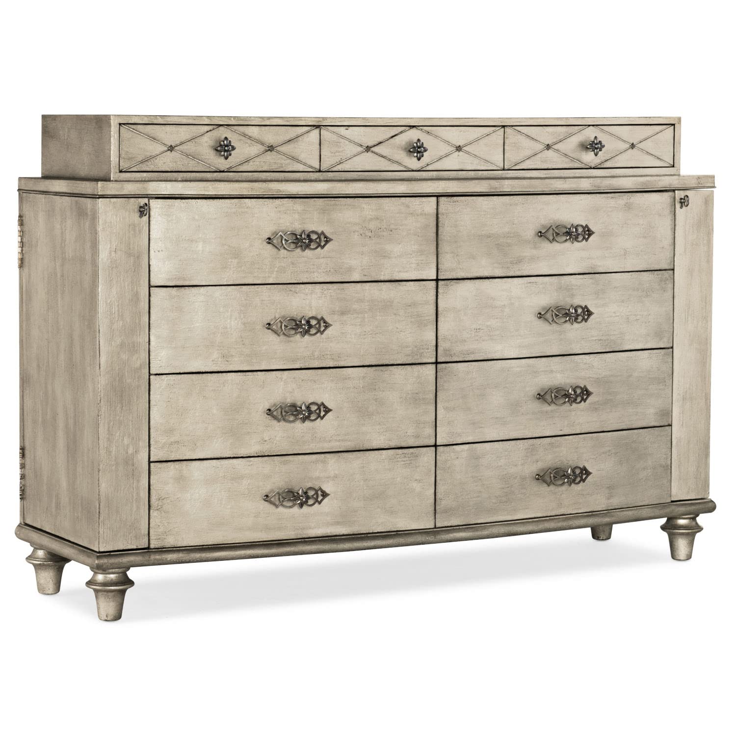 Hooker Furniture Sanctuary Diamont Dresser - Modern Bedroom Dresser with 6 Drawers, White Finish - Perfect for Master Bedroom, Guest Room & Closet Organization