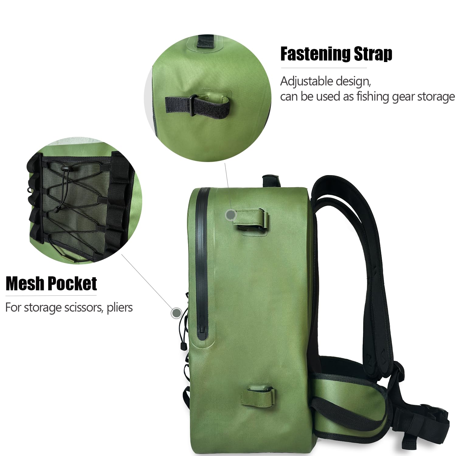 Waterproof Fishing Backpack with Rod Holder - 26L Fly Fishing Tackle Storage Backpack for Men & Women - Perfect for Fly Fishing, Kayak Fishing, and Outdoor Adventures