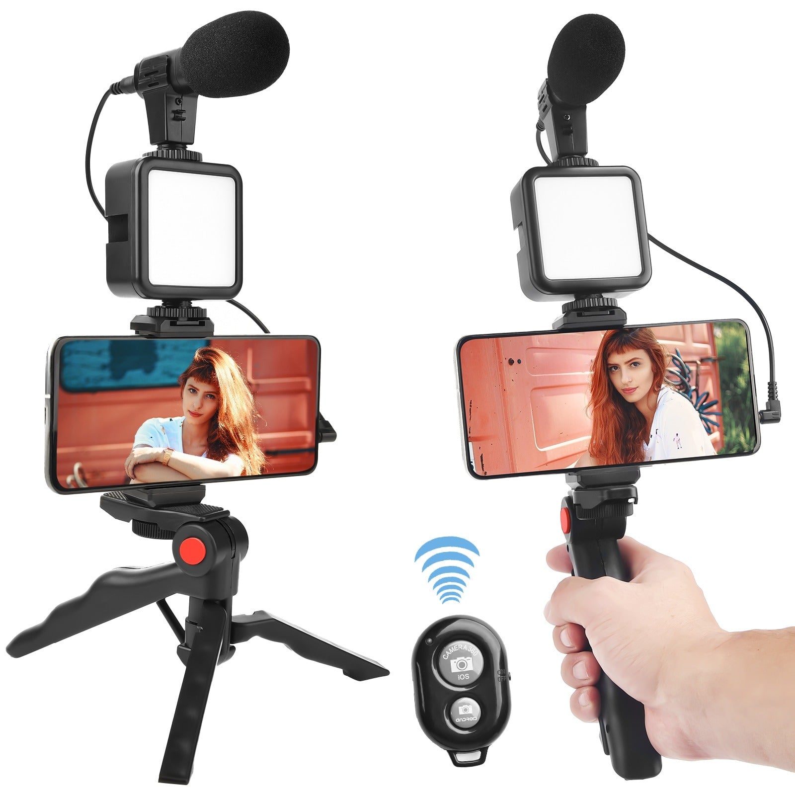 Professional Smartphone Vlogging Kit with LED Light, Microphone & Stabilizer - Perfect for YouTube, TikTok & Travel Content Creation
