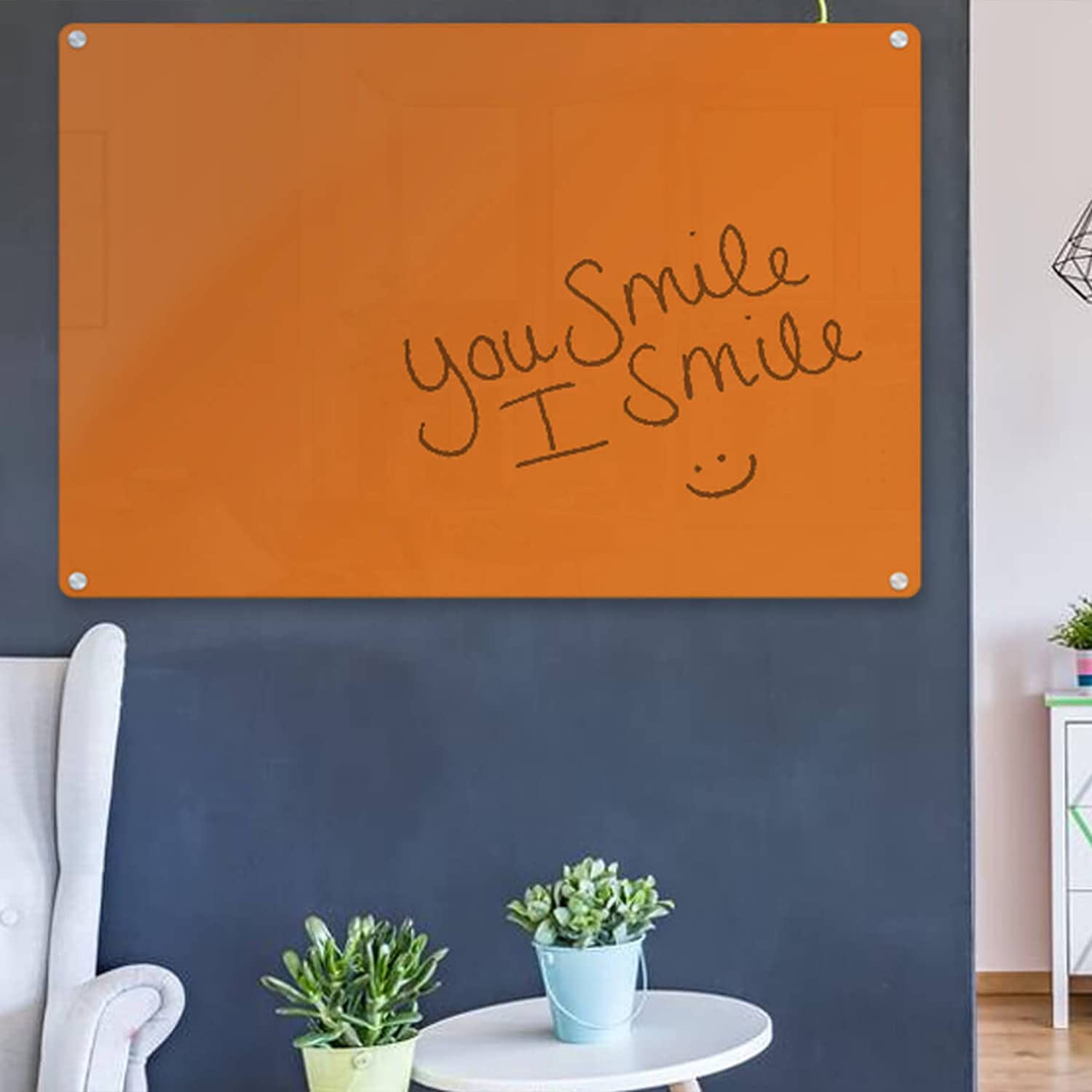 Frameless Magnetic Glass Whiteboard 36x48 Inches - Peach Surface Dry Erase Board with Magnets, Markers, Tray & Eraser for Home Office, Classroom & Conference Room by Fab Glass and Mirror