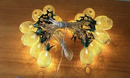 2 Pack Pineapple LED String Lights - 20 LED Battery Operated Fairy Lights for Wedding, Valentine's Day Party, Home & Outdoor Decor (11FT Total Length) - Perfect for Bedroom, Garden, Patio and Holiday Decorations