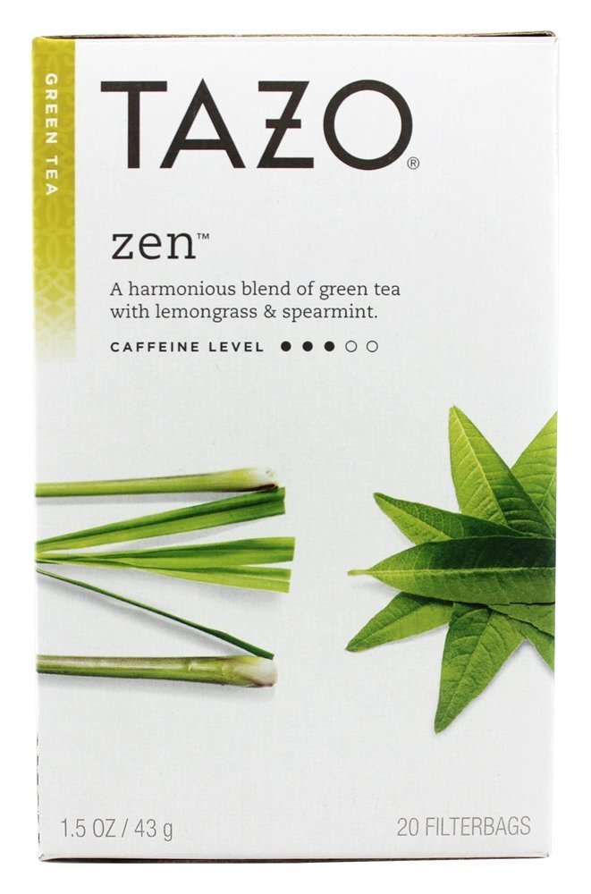 Tazo Zen Green Tea Bags - 40 Count (20 Bags x 2 Packs) | Caffeine-Free Herbal Tea for Relaxation & Stress Relief | Perfect for Office, Yoga & Meditation
