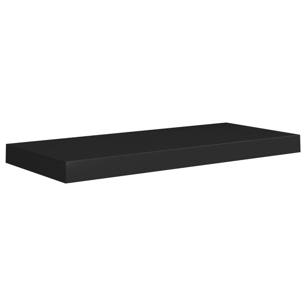 Modern Floating Wall Shelves Set of 4 - Black MDF Decorative Ledges 23.6