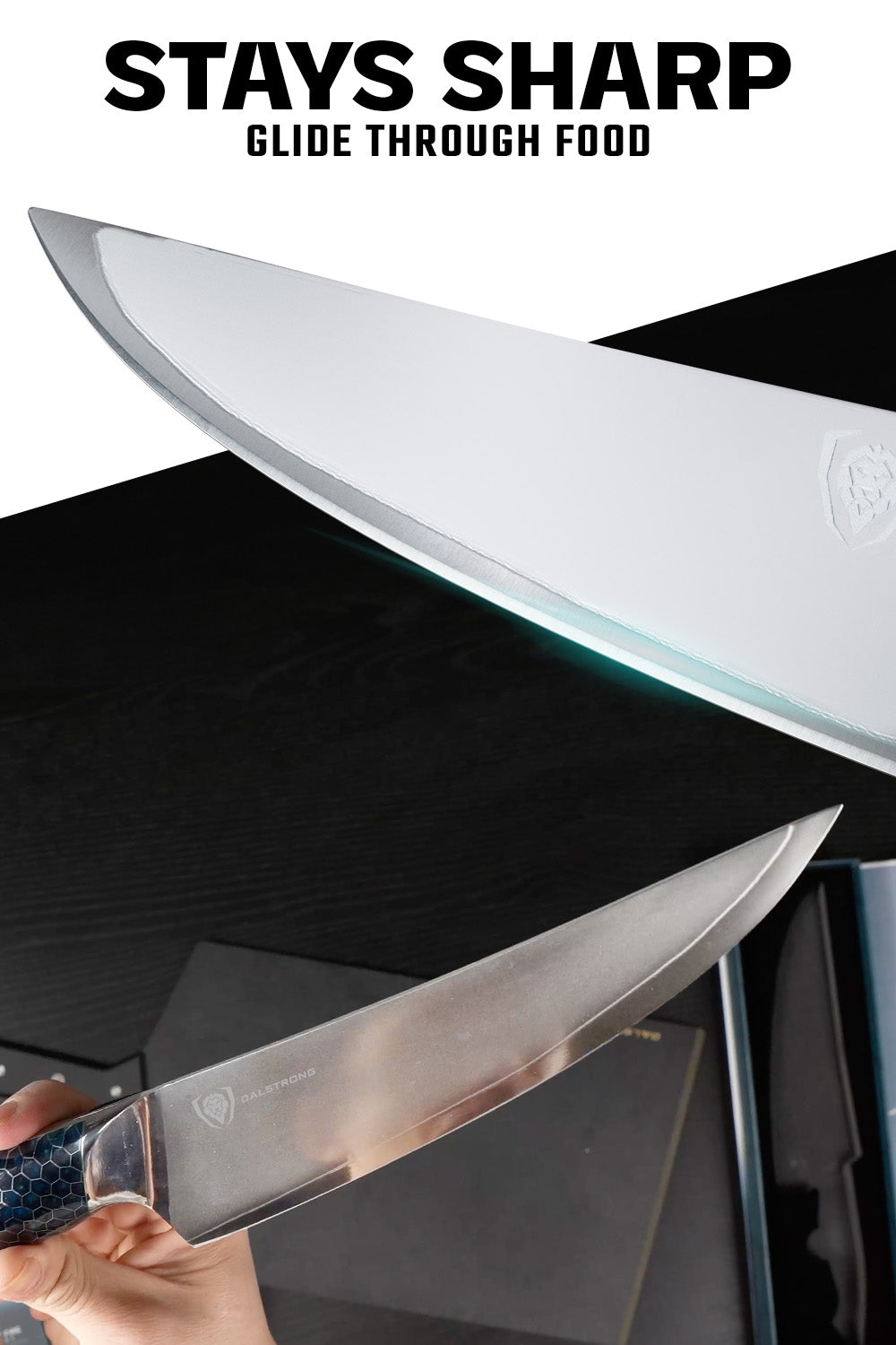 Dalstrong Chef's Knife 8 Inch - Limited Edition Blue Honeycomb Handle Frost Fire Series Arctic Ocean - NSF Certified Professional Kitchen Knife for Cooking, Slicing & Food Prep
