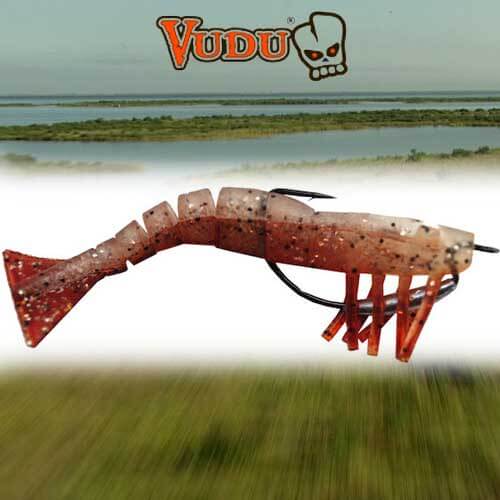 Egret Baits Vudu Weedless Shrimp 3.5 Inch 2 Pack - Saltwater Fishing Lures for Redfish, Trout, and Flounder - Perfect for Inshore and Coastal Fishing