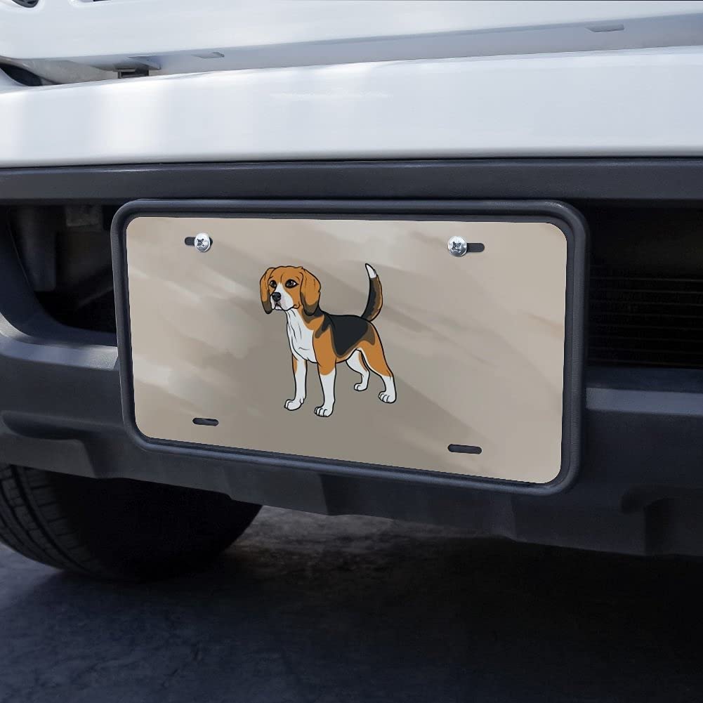 Beagle Pet Dog Novelty Metal Vanity License Plate - Custom Name & Design - Perfect for Car, Truck, Motorcycle or Home Decoration