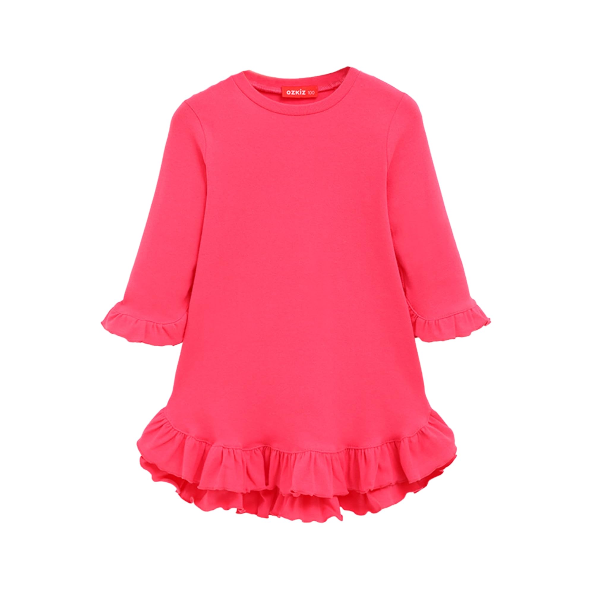 Red Holiday Dress for Toddler Girls - Long Sleeve Christmas Party Dress for Kids - Perfect for Family Gatherings, Photo Shoots & Festive Celebrations