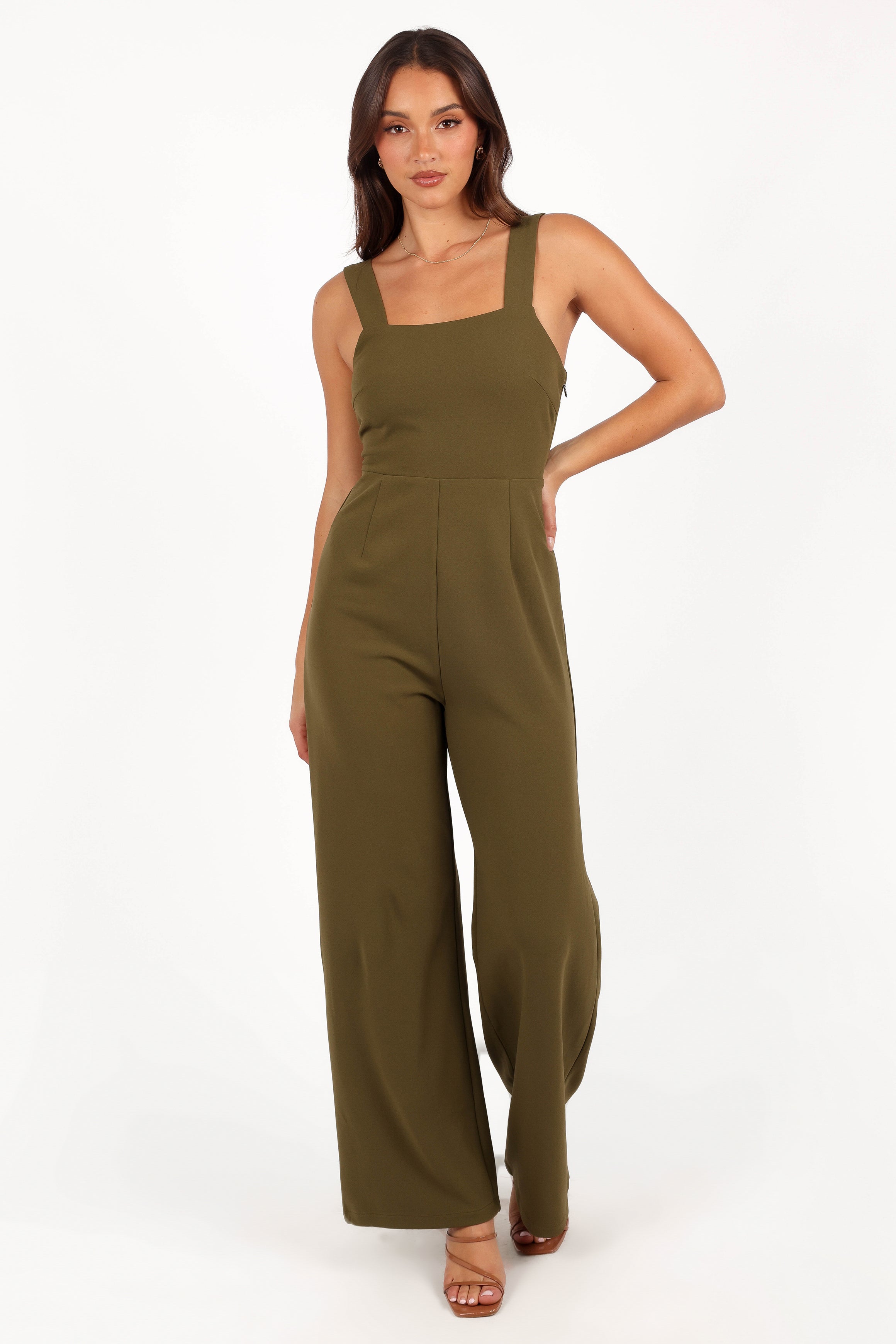 Hyatt Women's Olive Green Jumpsuit - Stylish One-Piece Romper for Casual Outings, Travel & Outdoor Adventures