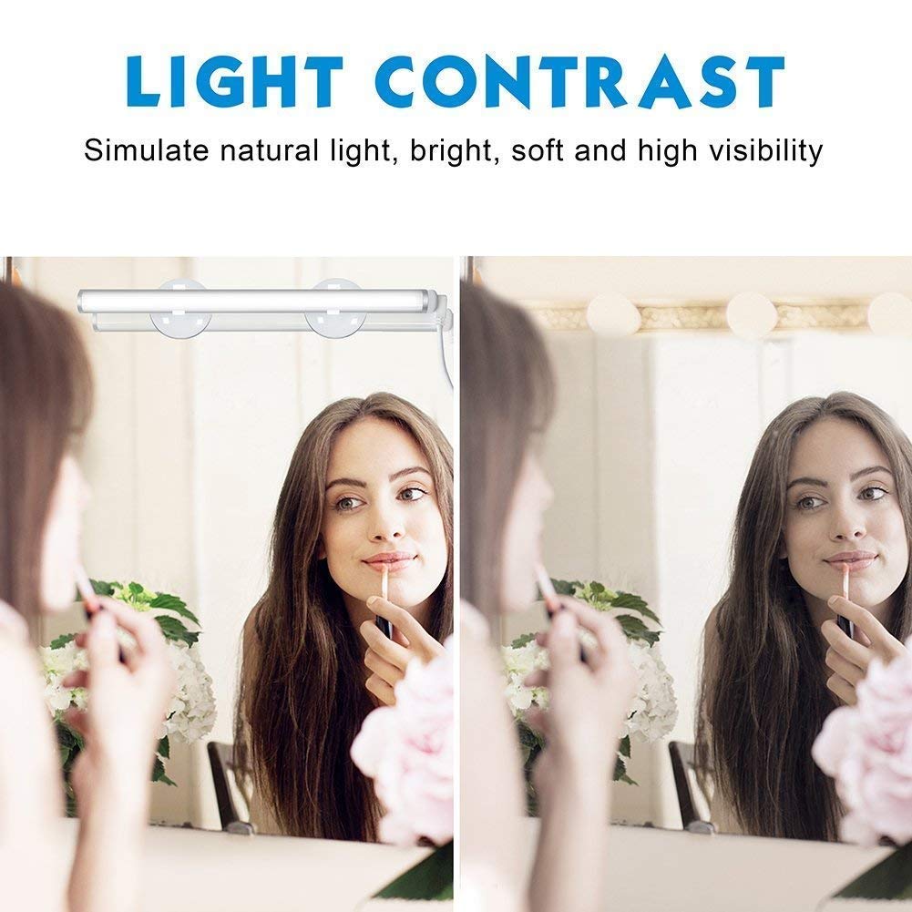 TARINI Beauty Bright LED Mirror Light with Suction Cups - USB Powered Vanity Makeup Mirror for Professional Makeup Application & Skincare Routine