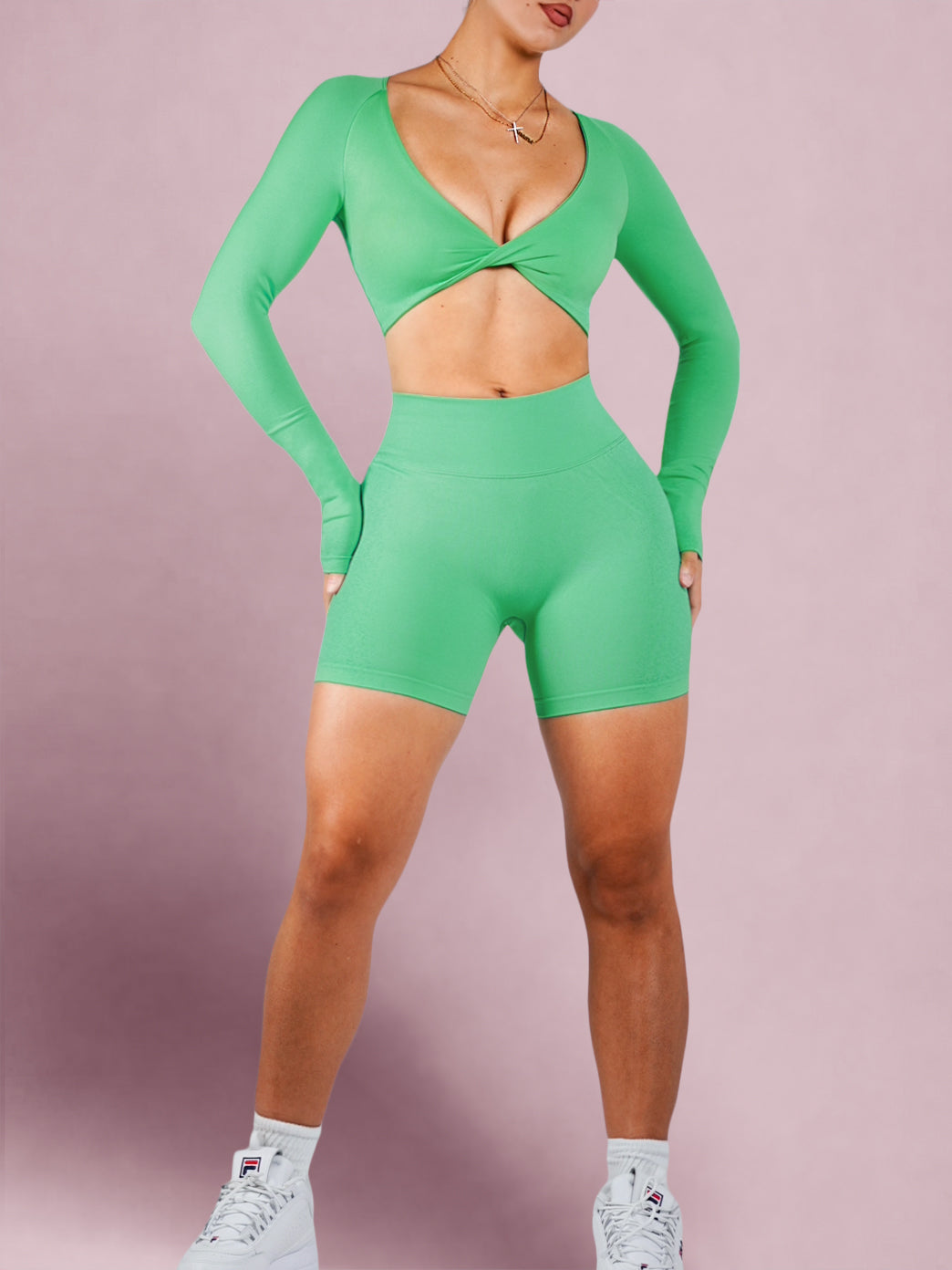 Coastal Seamless Shorts for Women - Comfortable Green Athletic Shorts | Perfect for Yoga, Running & Beach Wear