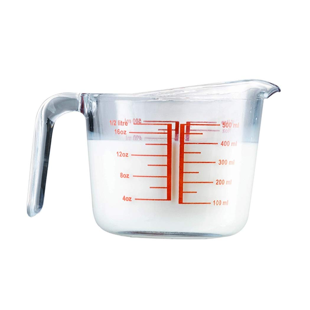 16Oz Glass Measuring Cup Set of 2 - Microwave & Oven Safe Kitchen Baking Tool - Clear 500ml Measuring Cups for Baking, Desserts, Ice Cream - Perfect for Home Bakers & Professional Chefs