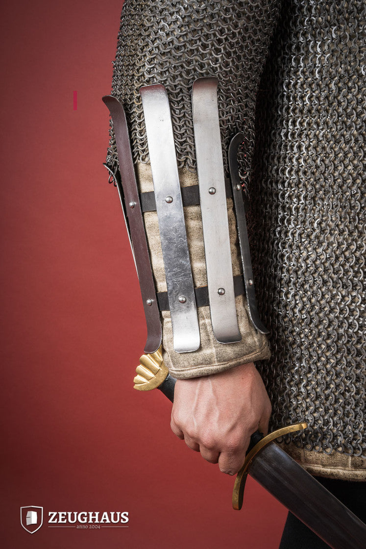 Viking Bracers - 1.6mm Polished Stainless Steel Arm Bracelets for Men - Perfect for LARP, Cosplay, and Medieval Reenactment