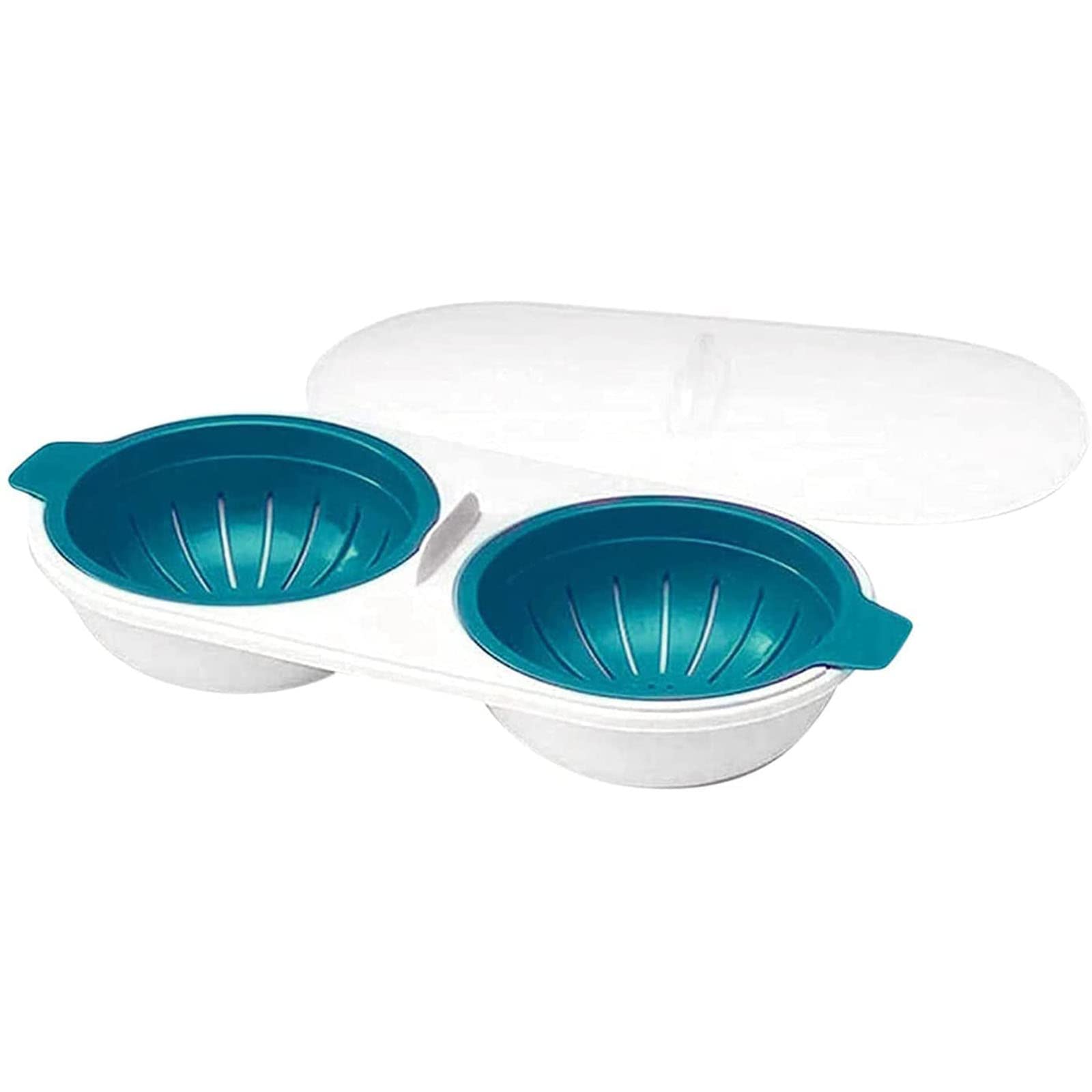 Kelyee Microwave Egg Poacher Set - Silicone Egg Boiler for Perfect Poached & Boiled Eggs - BPA-Free, Easy to Use & Clean - Ideal for Breakfast, Salads & Meal Prep - Dark Blue