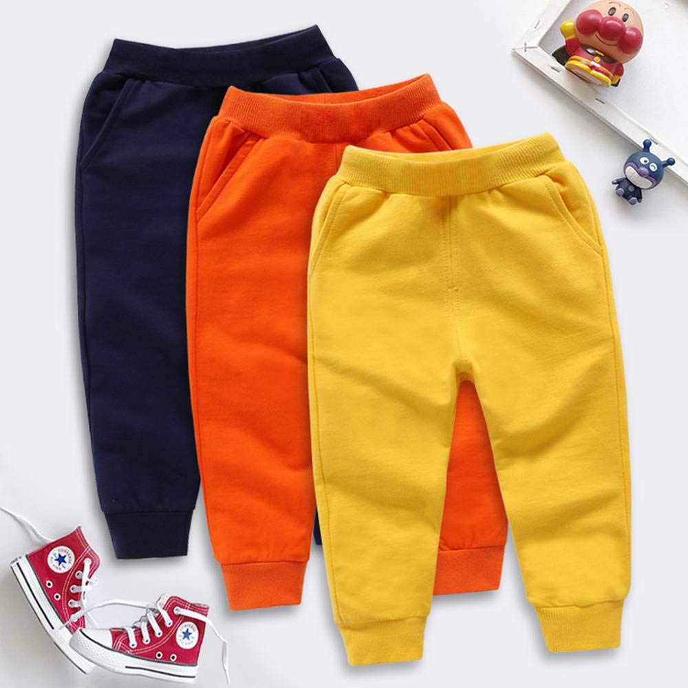 DCUTERQ Baby Boys & Girls Cotton Sweatpants - Soft Casual Jogger Pants with Pockets for Playtime & Sports | Toddler Athletic Trousers for Daycare, Playdates & Outdoor Activities