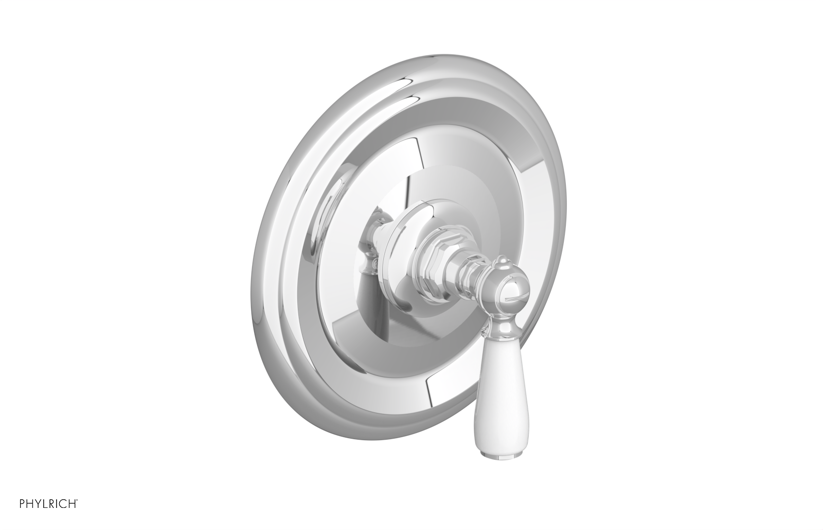 Jamestown Pressure Balance Shower Plate & Handle Trim Kit with White Accents - 4