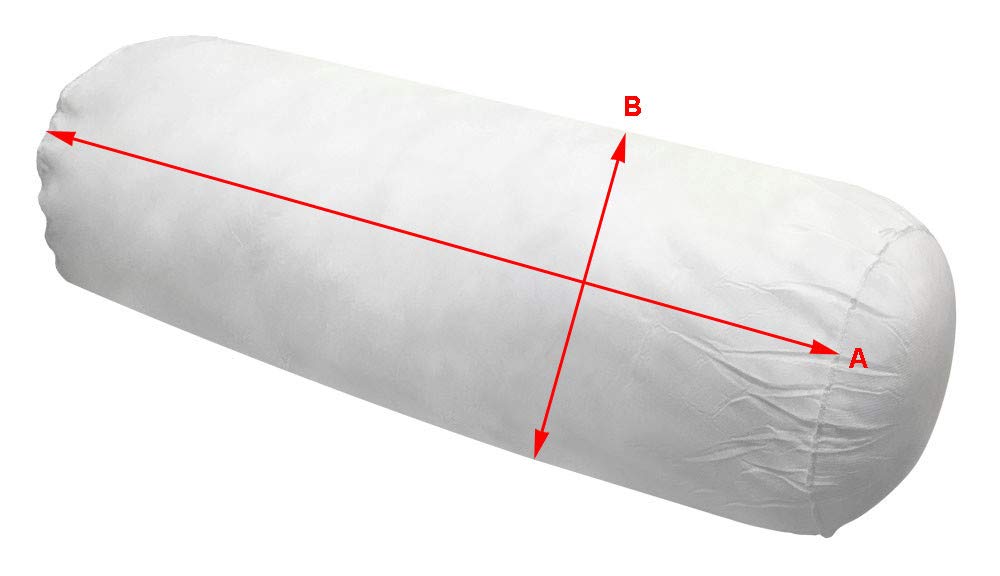Full Size Bolster Pillow Cushion with Polyester Fiberfill - Support Pillow for Back, Neck & Legs - Perfect for Bed, Sofa, Yoga & Meditation - Style 6 Insert ONLY