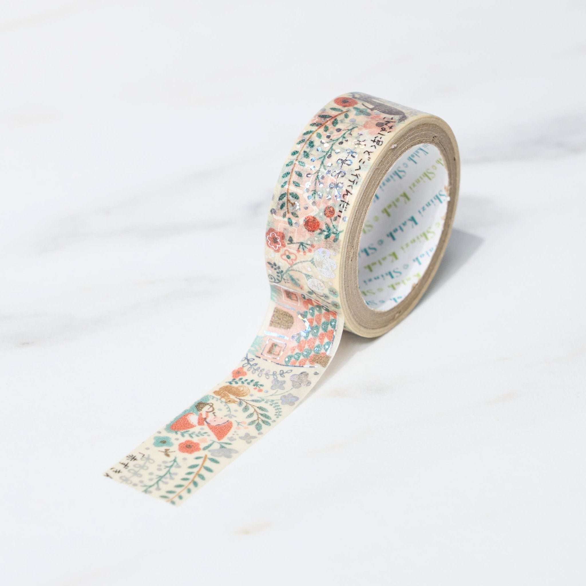 Fairy Tale Gems Grimm Masking Tape Set - Shinzi Katoh Kirapika Collection for Scrapbooking, Journaling & DIY Crafts - Decorative Sealing Tape for Gift Wrapping, Home Decor & Office Use