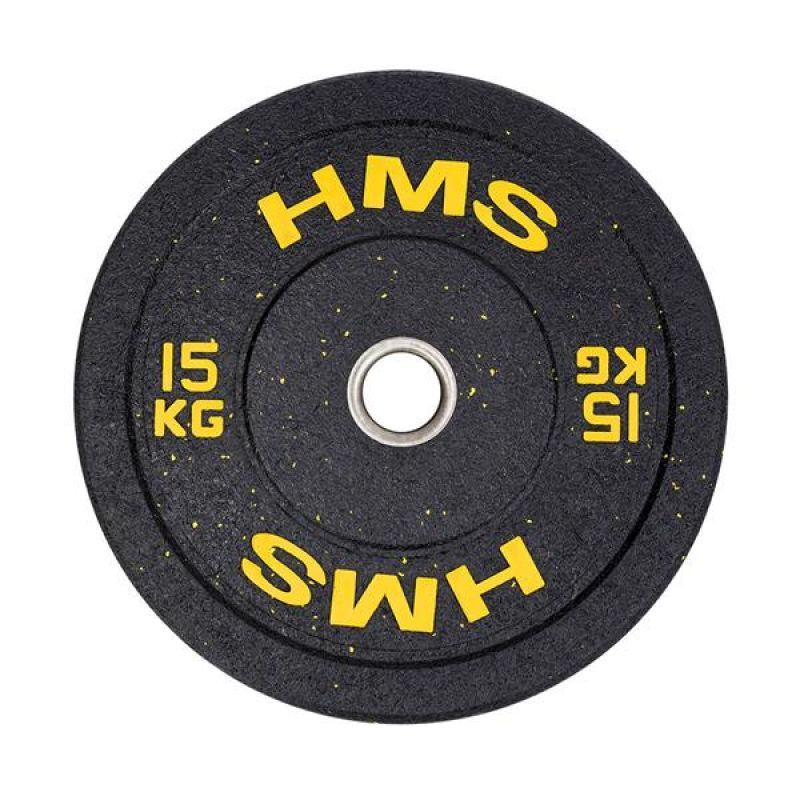 Olympic Weight Plates 15kg (33lbs) - Yellow Bumper Plates for CrossFit, Powerlifting & Home Gym Workouts | Durable Rubber Coating for Noise Reduction & Floor Protection