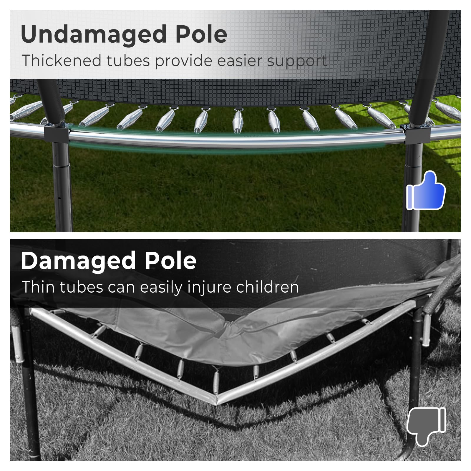 10FT-16FT Large Outdoor Trampoline with Basketball Hoop & LED Lights - Heavy Duty Jumping Mat for Kids & Adults - Water Sprinkler & Anchor Stakes Included - Perfect for Backyard Fun, Exercise & Family Bonding