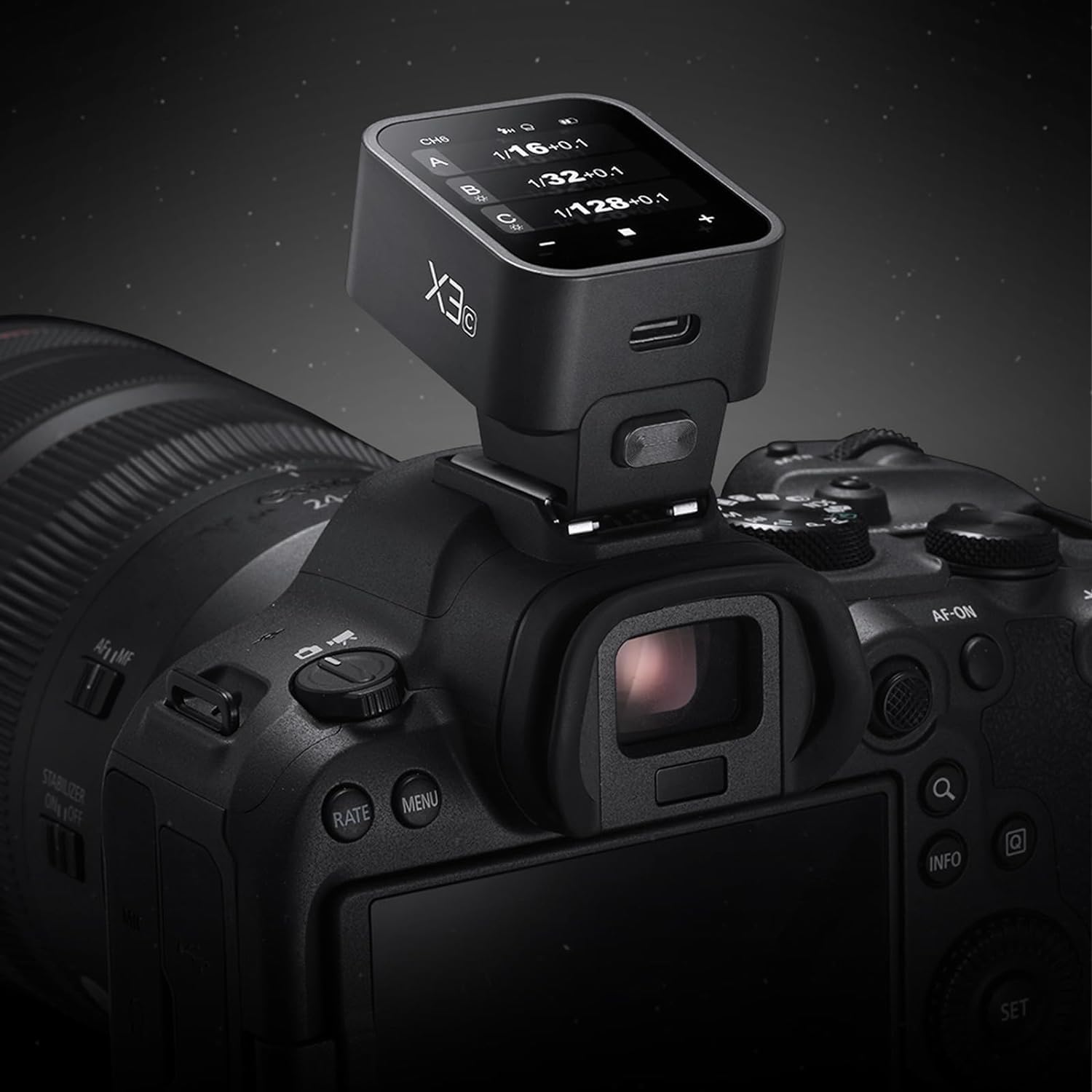 Godox X3 X3C X3-C Wireless Flash Trigger for Canon Cameras - 2.4G TTL OLED Touchscreen Transmitter with Built-in Lithium Battery & Quick Charge (X2T-C Xpro-C XProII-C Upgrade) - Perfect for Studio Photography, Wedding Shoots & Outdoor Flash Photography