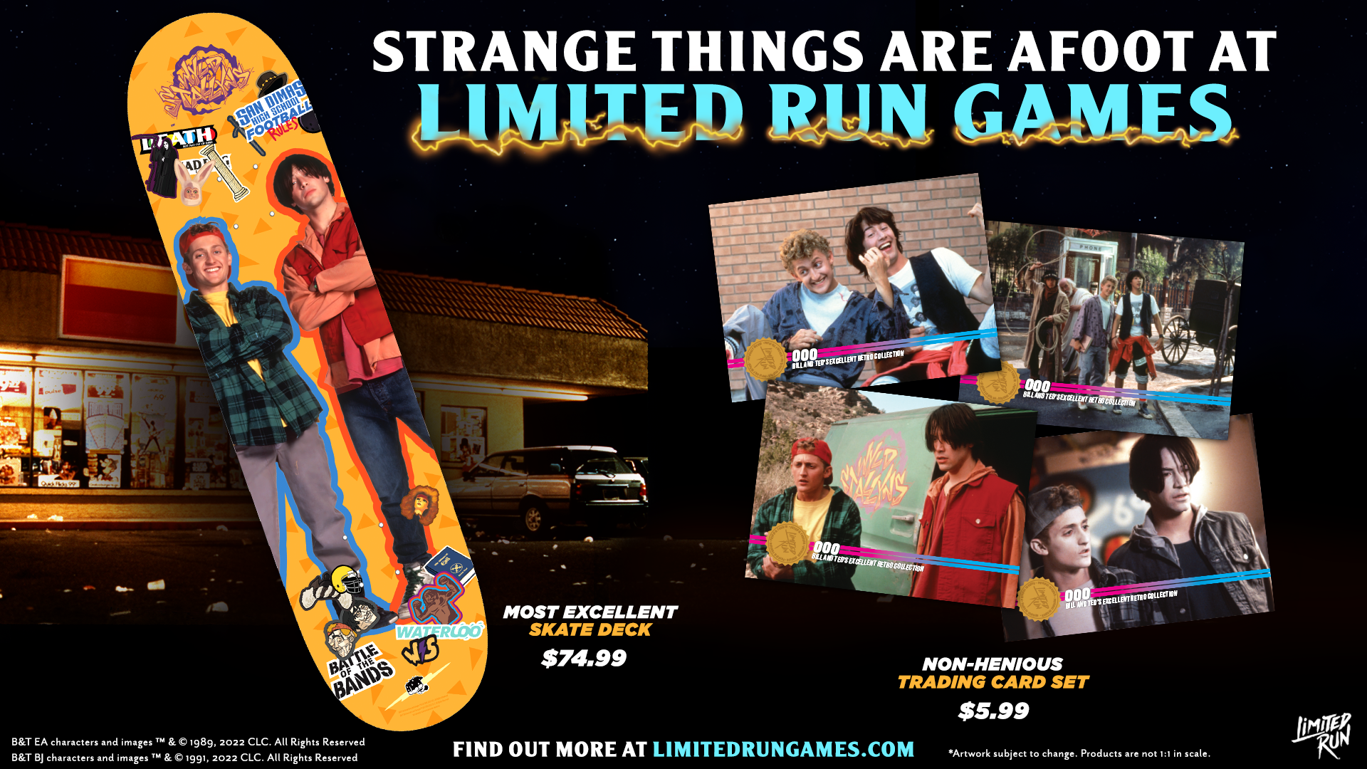 Bill & Ted's Excellent Retro Collection Skateboard Deck - Vintage 80s Style Skateboard for Collectors & Skaters - Perfect for Cruising, Collecting & Displaying