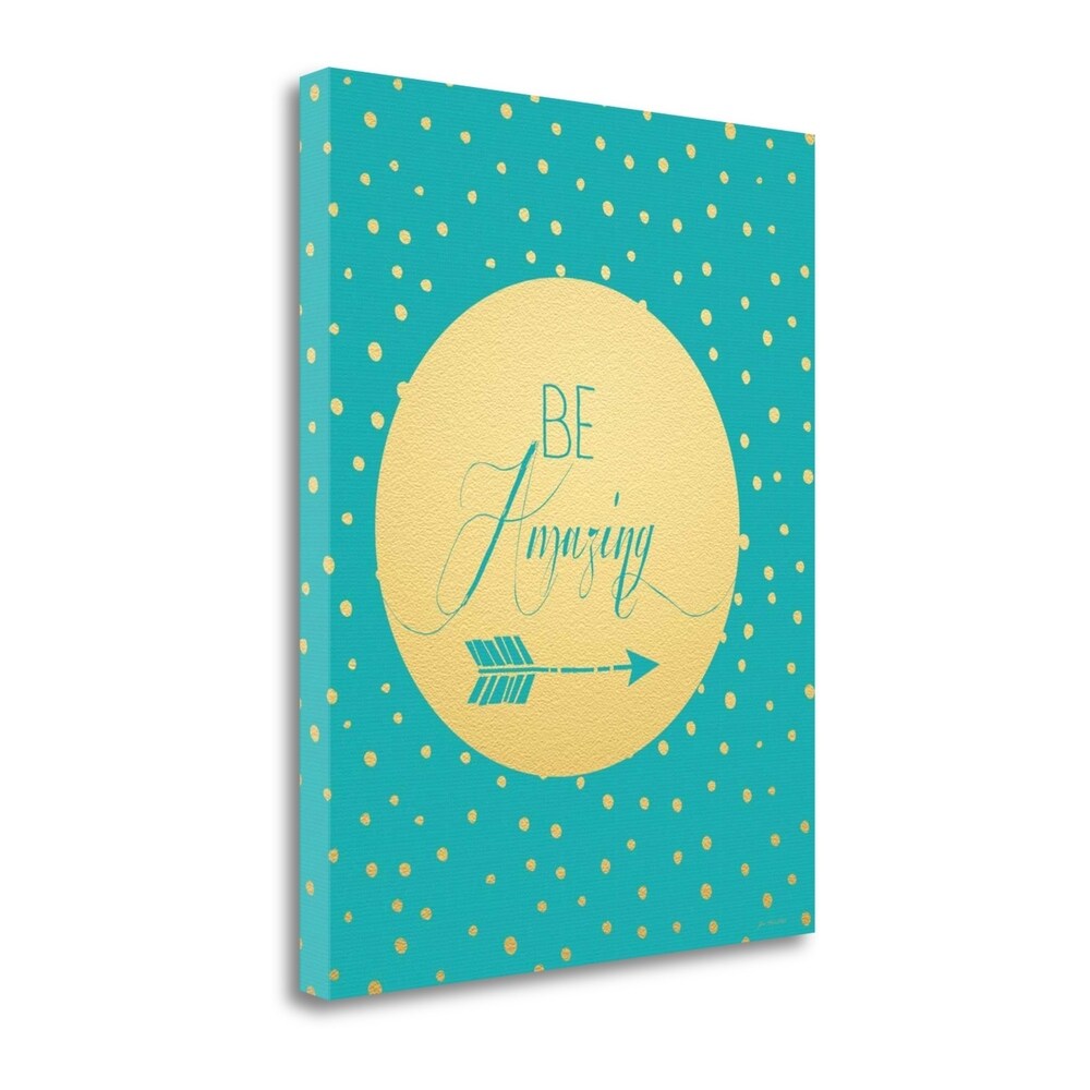 Be Amazing by Jo Moulton - Premium Fine Art Giclee Print on Gallery Wrapped Canvas - Ready to Hang Wall Decor for Living Room, Bedroom & Office