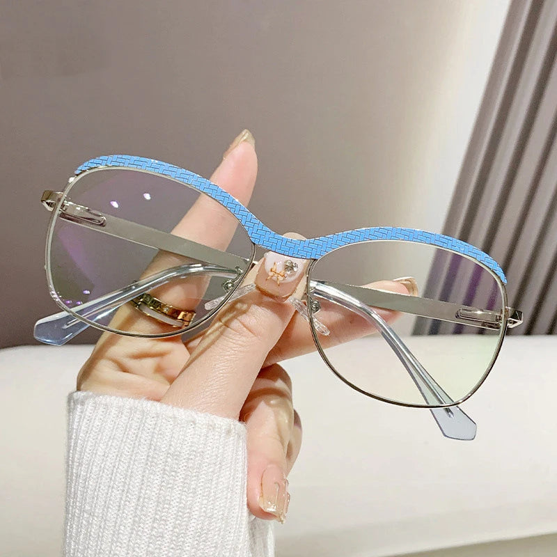 CCspace Women's Full Rim Oval Alloy Reading Glasses R57482 - Lightweight & Stylish for Reading, Working, and Computer Use