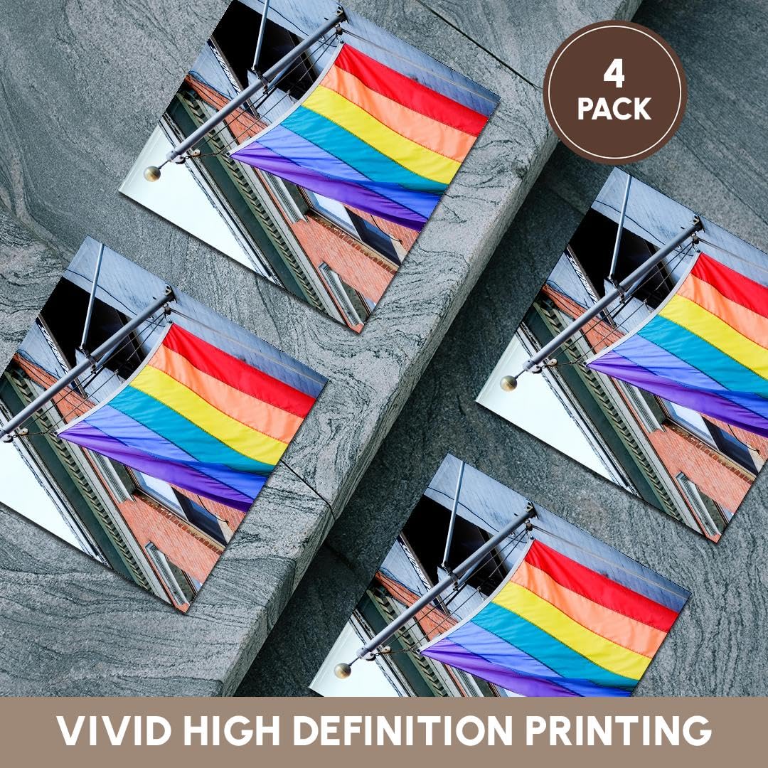 3D Rose Gay Pride Flag New York USA Ceramic Tile Coasters - Perfect for LGBTQ+ Events, Home Decor & Bar Accessories
