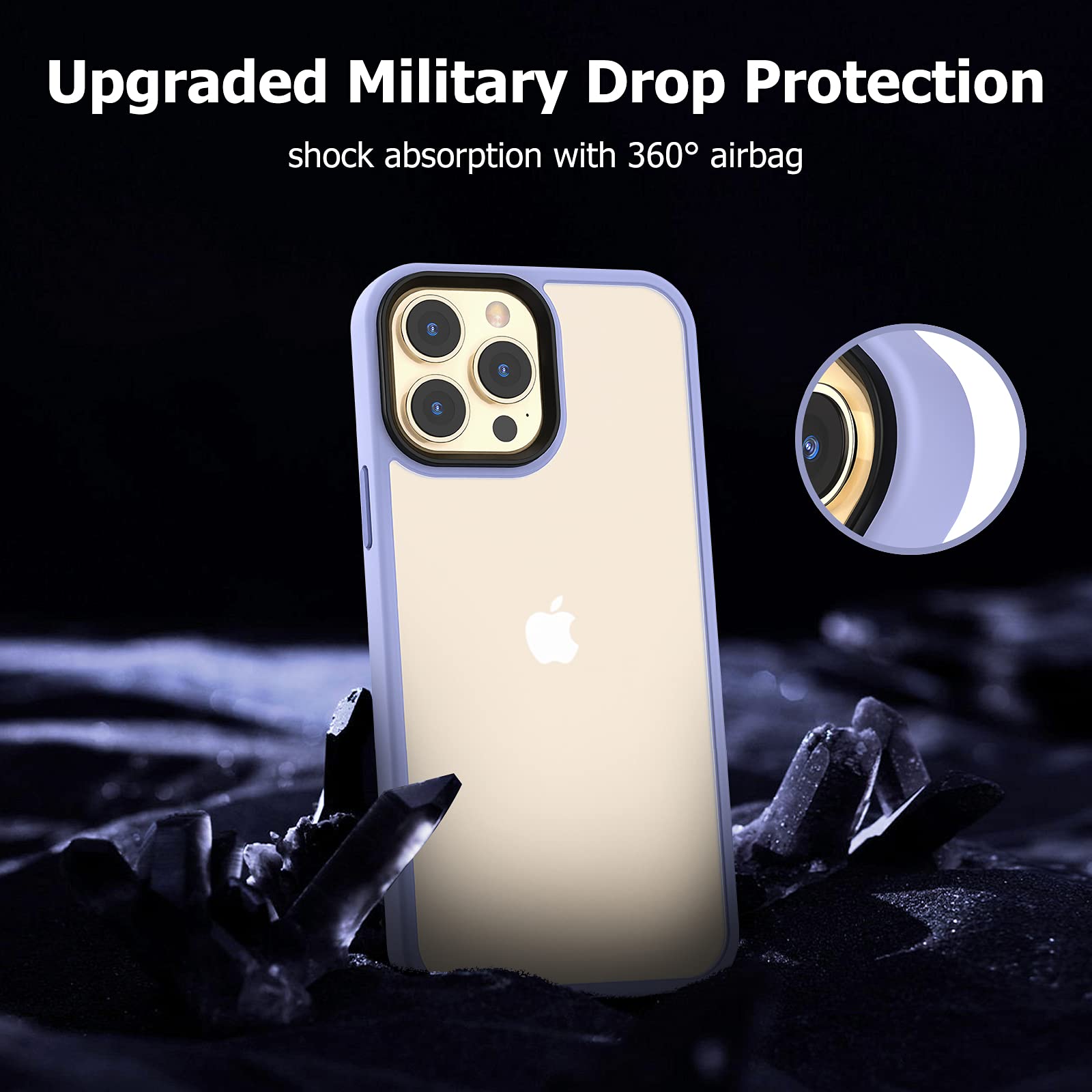 MATEPROX Matte Shockproof Phone Case for iPhone 13 Pro Max (6.7 inch 2021) - Non-Slip Protective Hard Back Cover with Bumper | Perfect for Work, Travel & Everyday Use - Purple